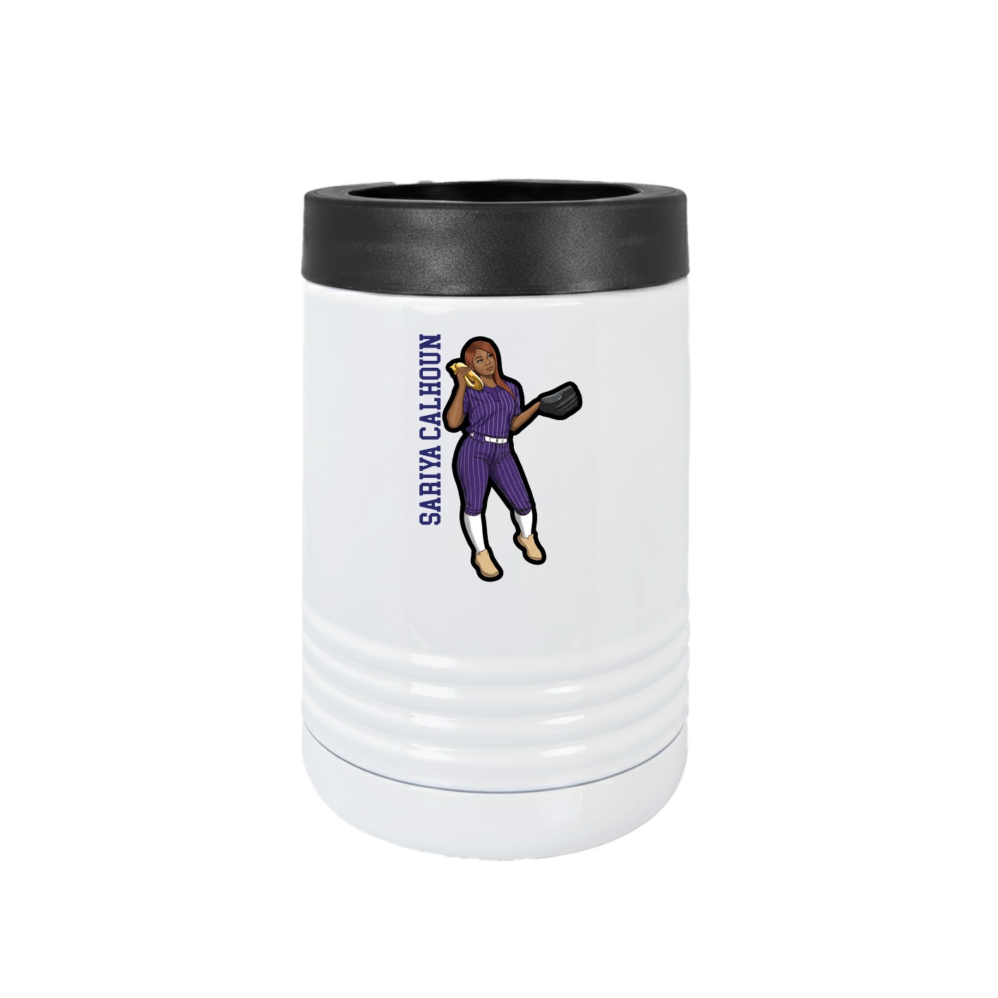 Beverage Holder — Name Vertical in White