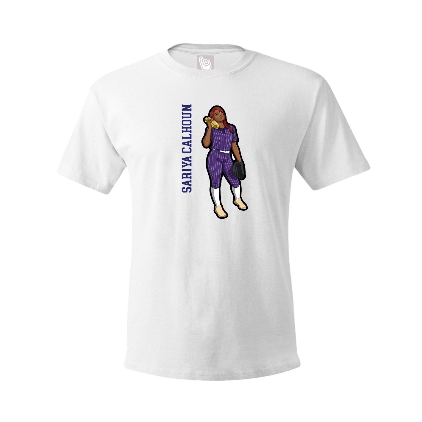 Youth Tee — Name Vertical in White