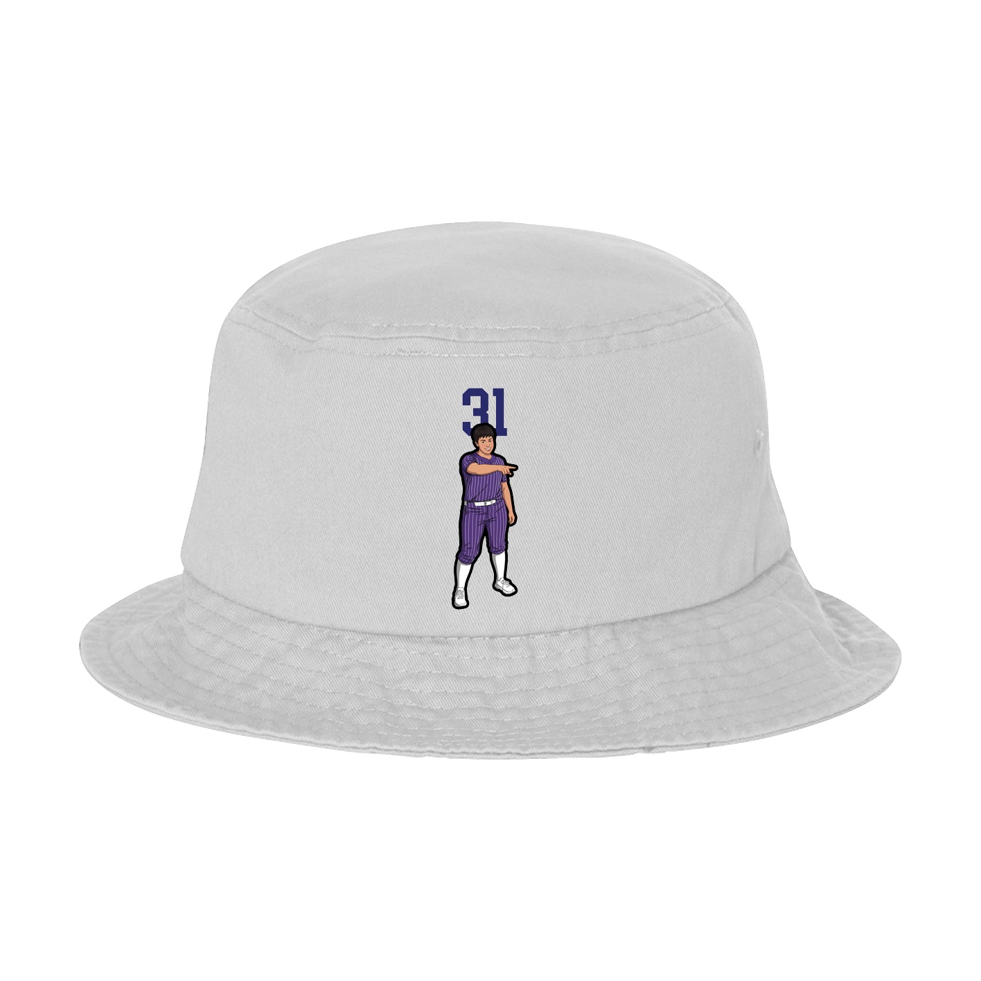 Bucket Cap — Number Top in White