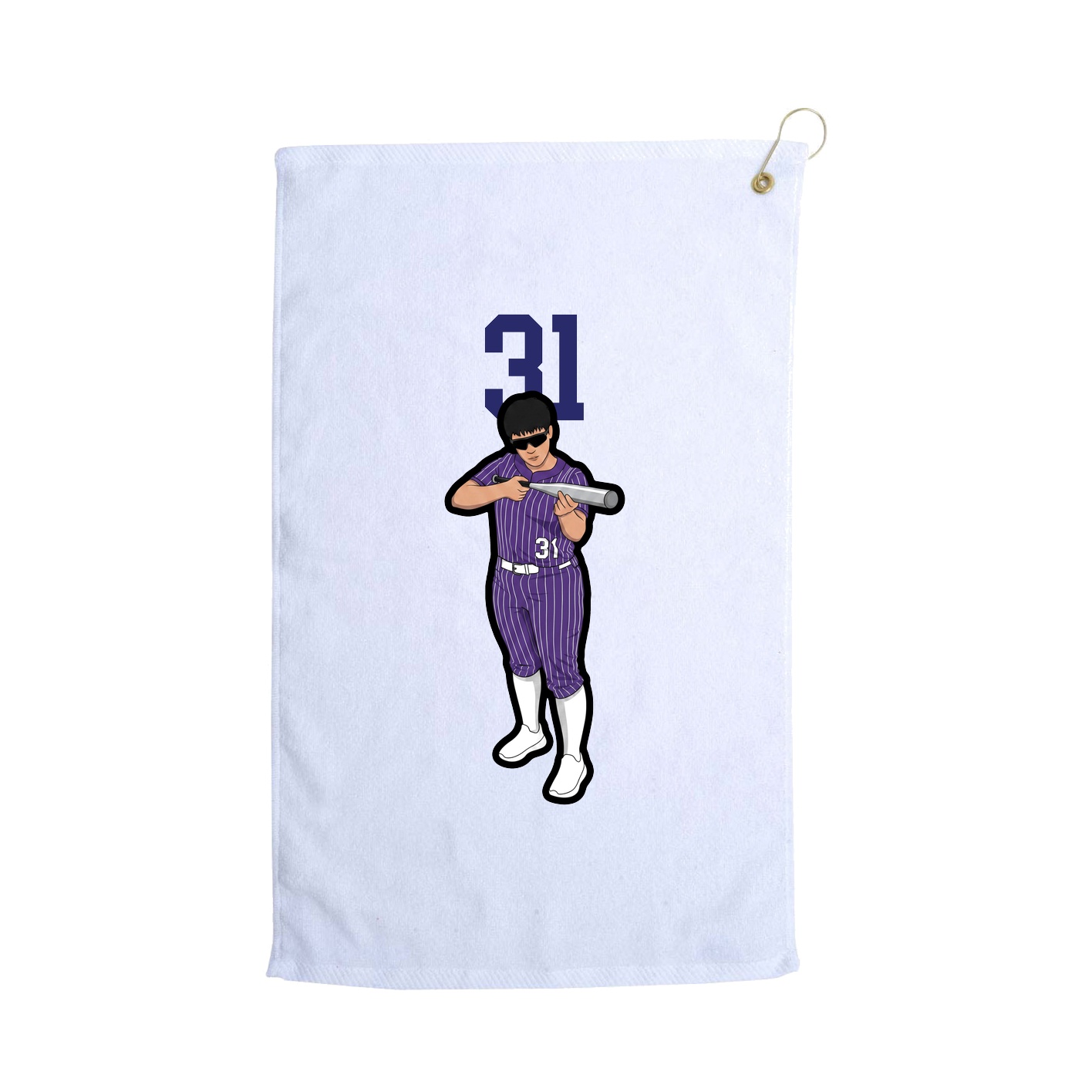 Golf Towel — Number Top in White