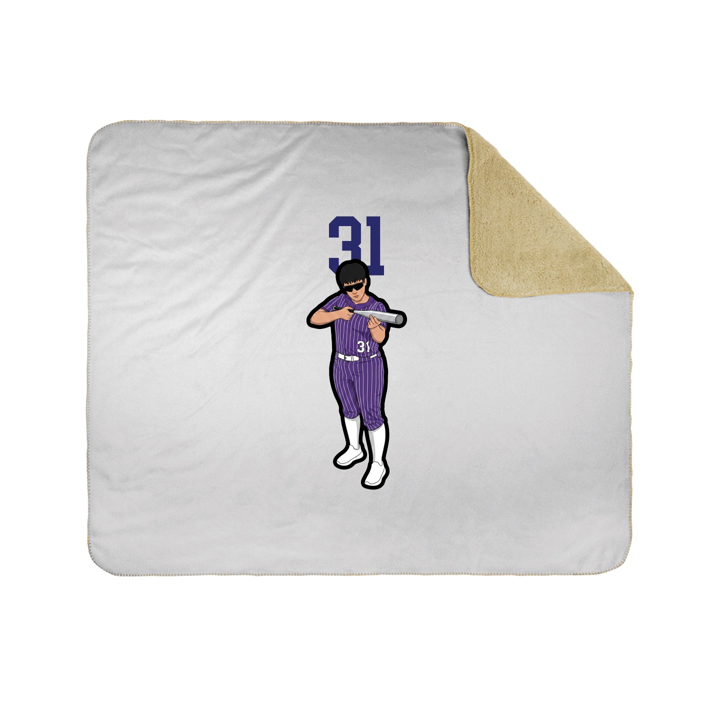 Throw Blanket — Number Top in White