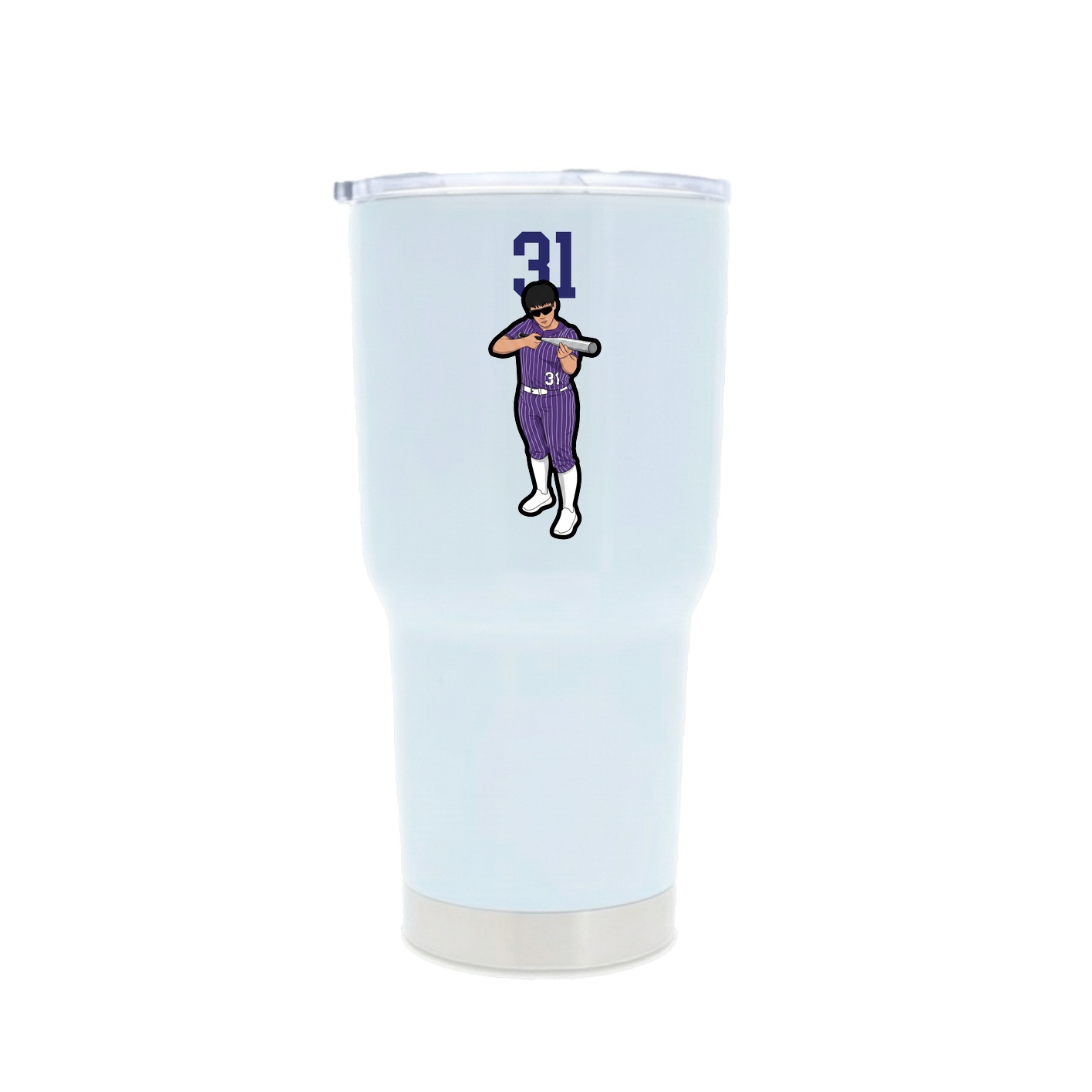 30oz Stainless Steel Tumbler — Number Top in White