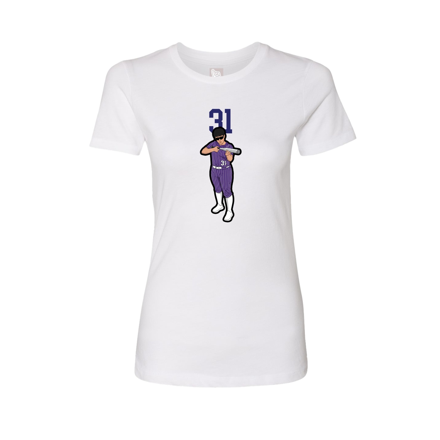 Fitted Women's Tee — Number Top in White