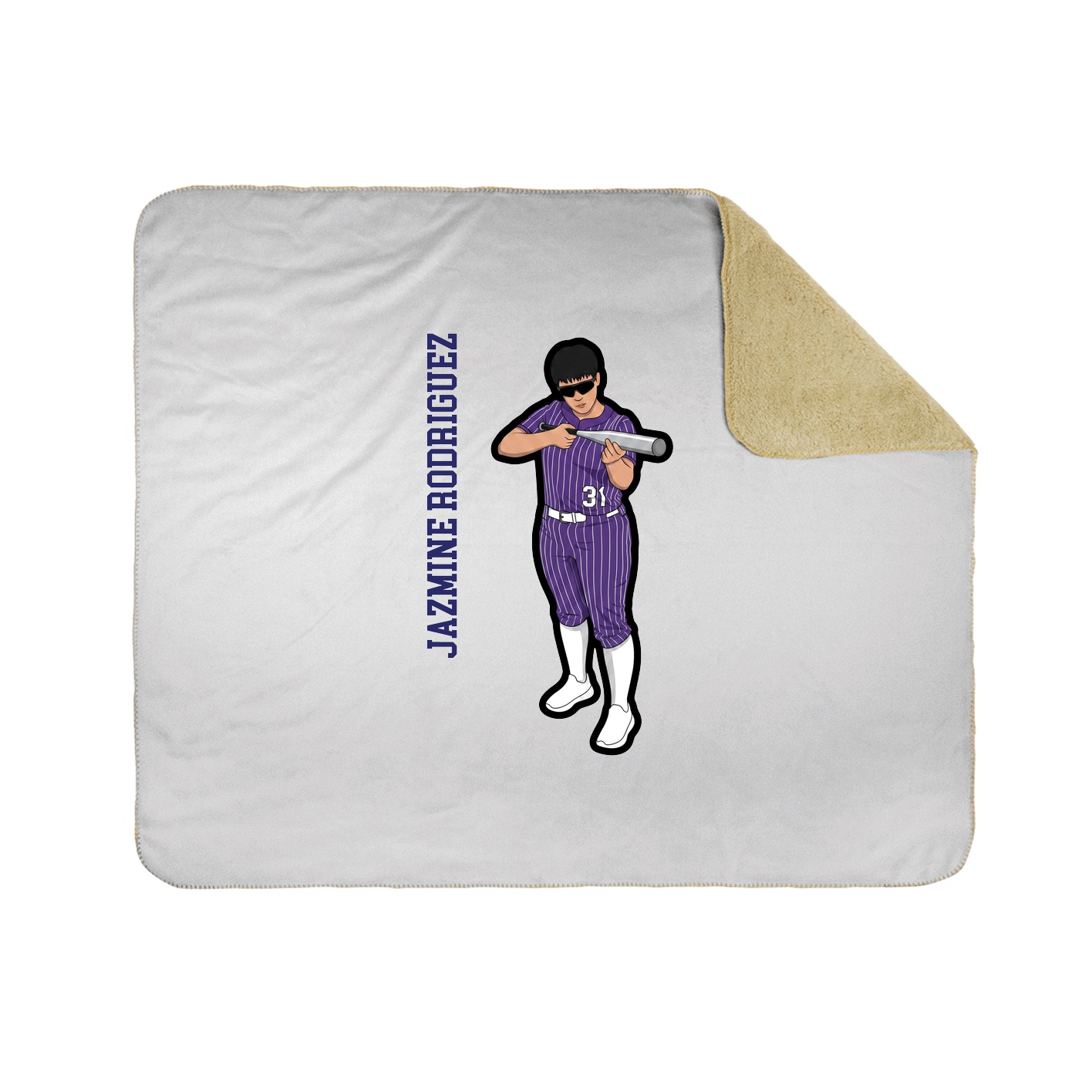 Throw Blanket — Name Vertical in White