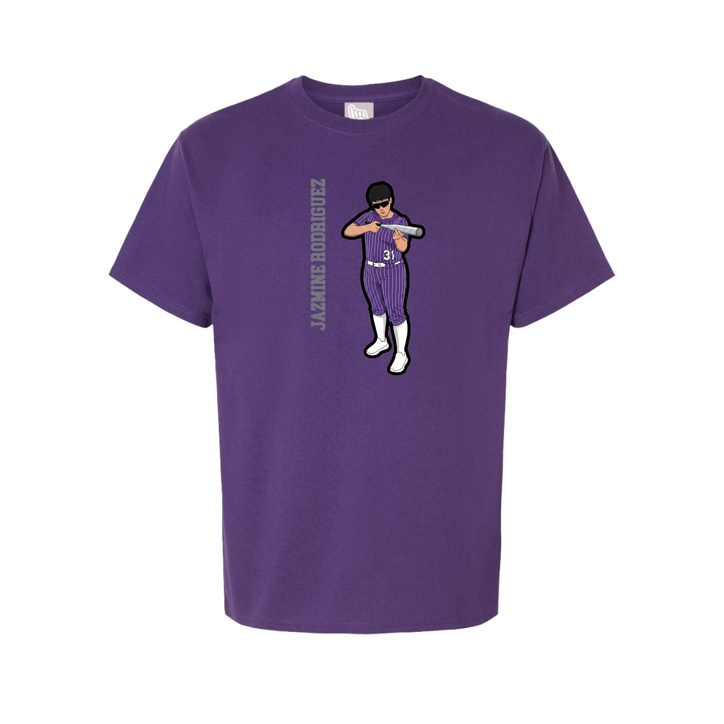 Youth Tee — Name Vertical in Purple