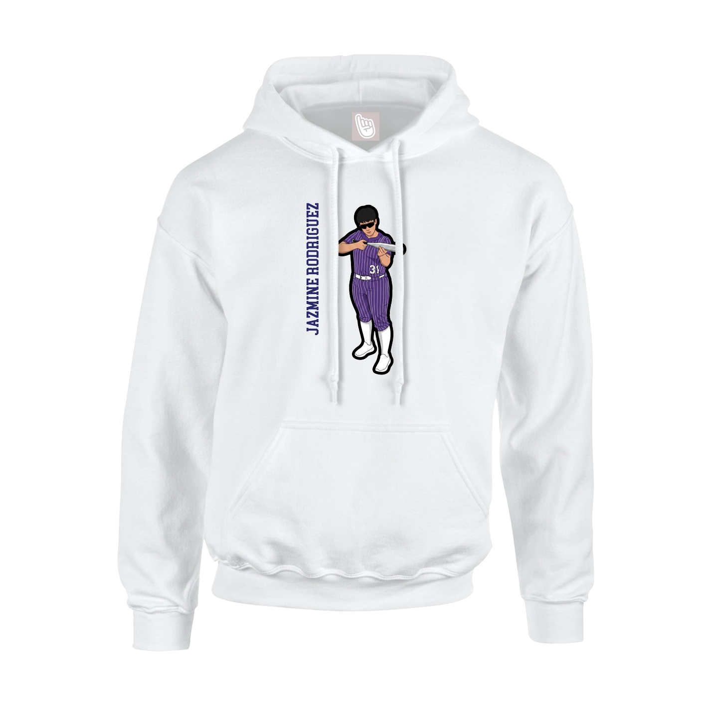 Hoodie — Name Vertical in White