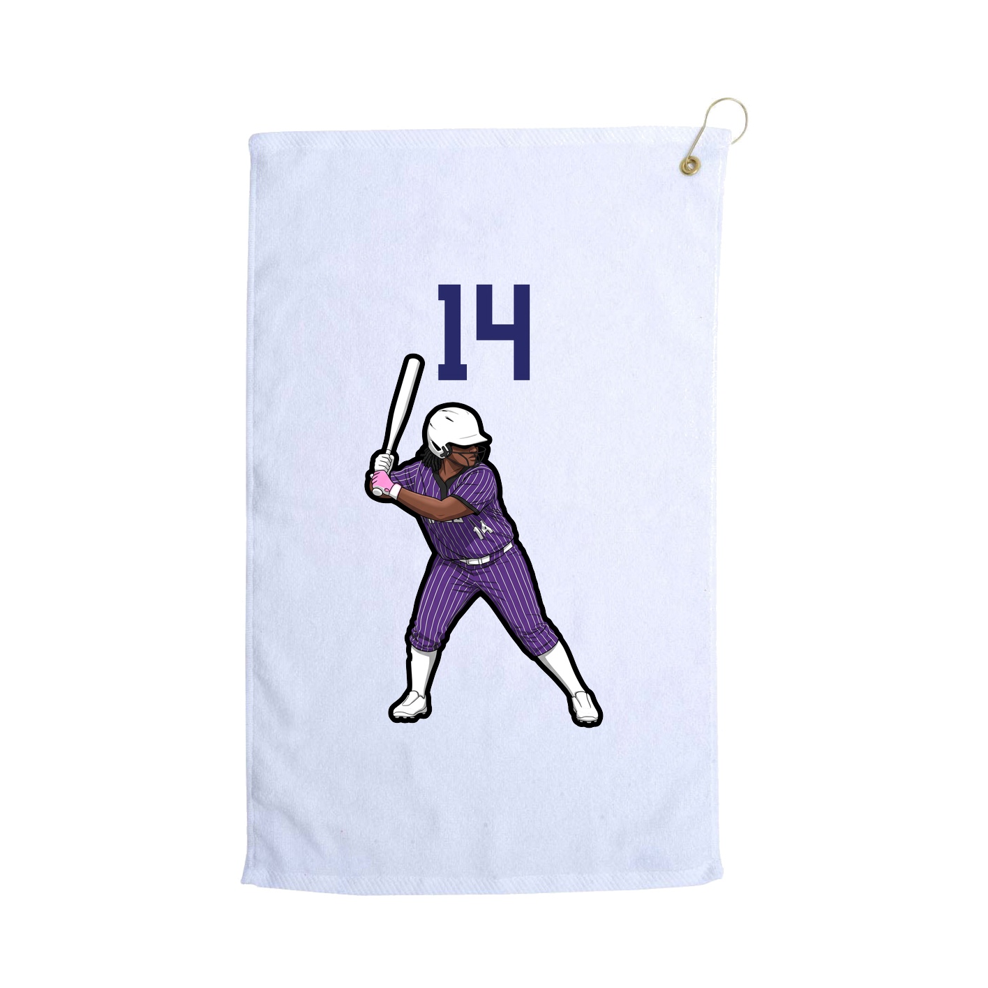 Golf Towel — Number Top in White
