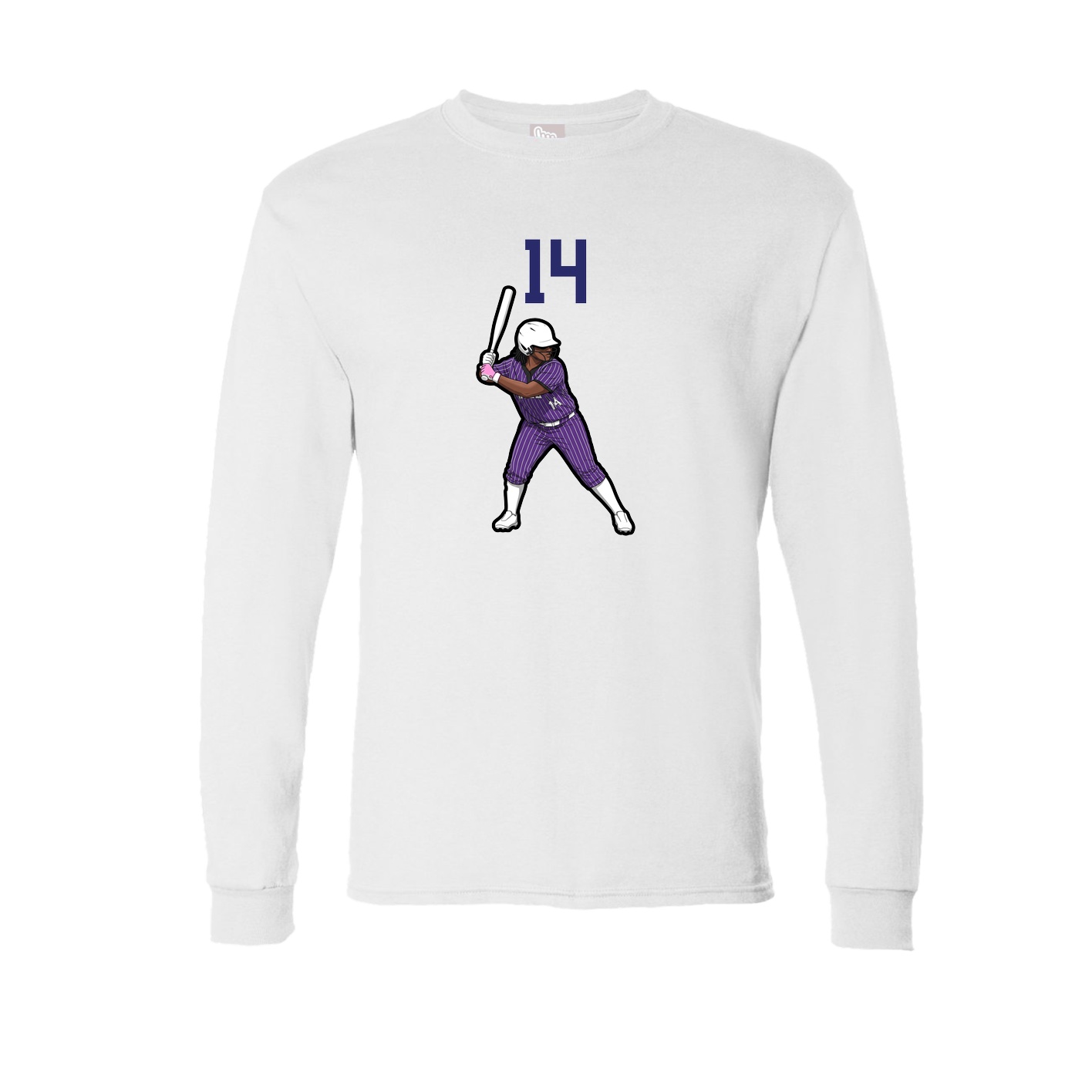 Long Sleeve Tee — Number Top in White