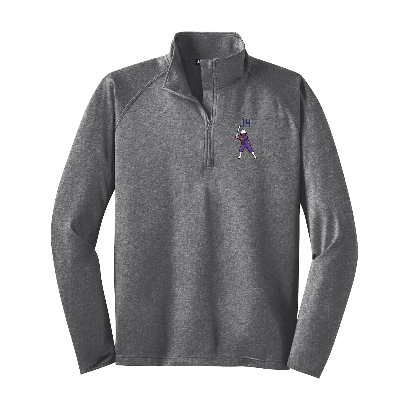 Q-Zip Pullover — Number Top in Grey