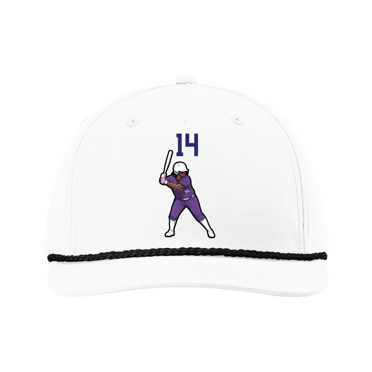 Five-Panel Classic Rope Cap — Number Top in White