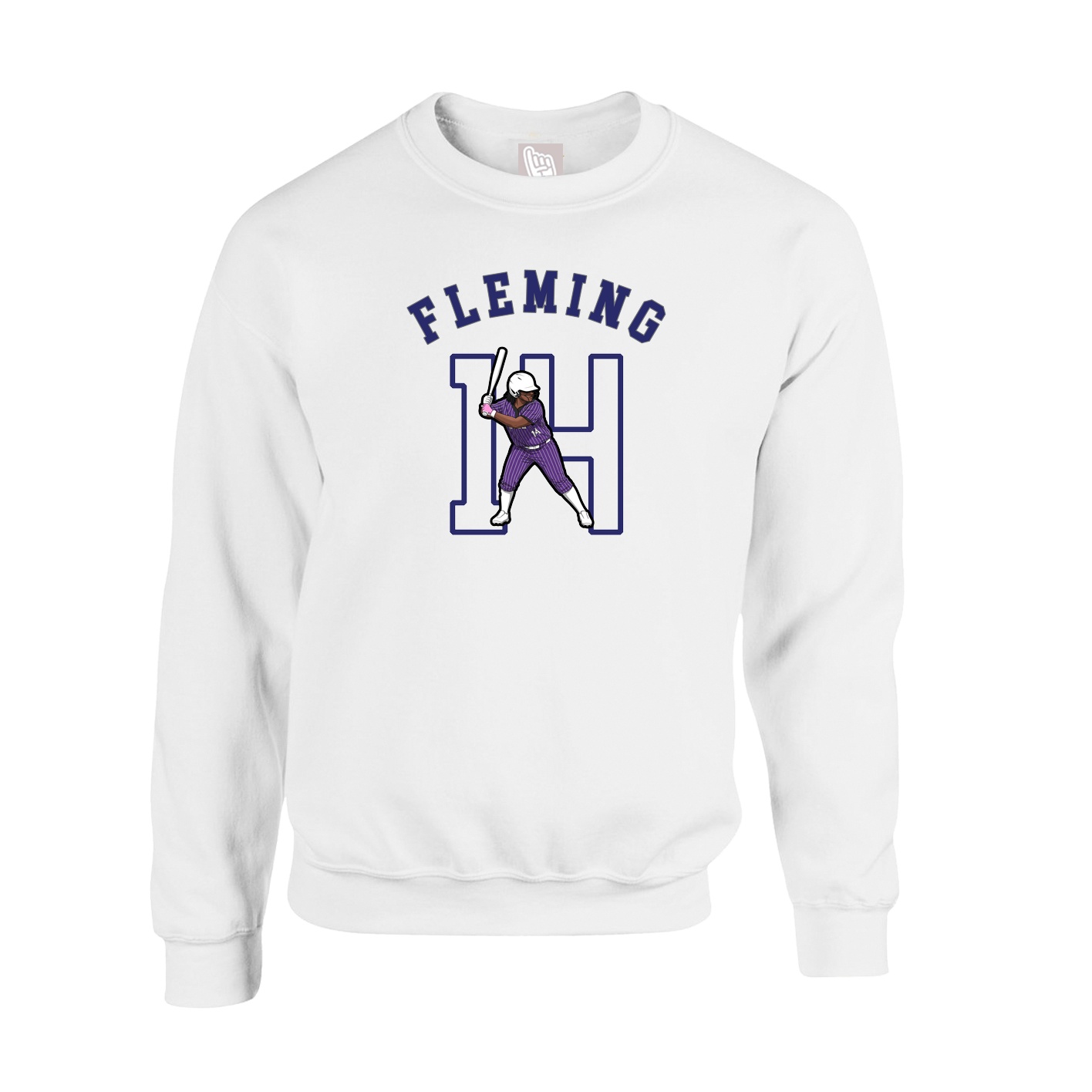Fleece Crew — Shirsey Arch in White