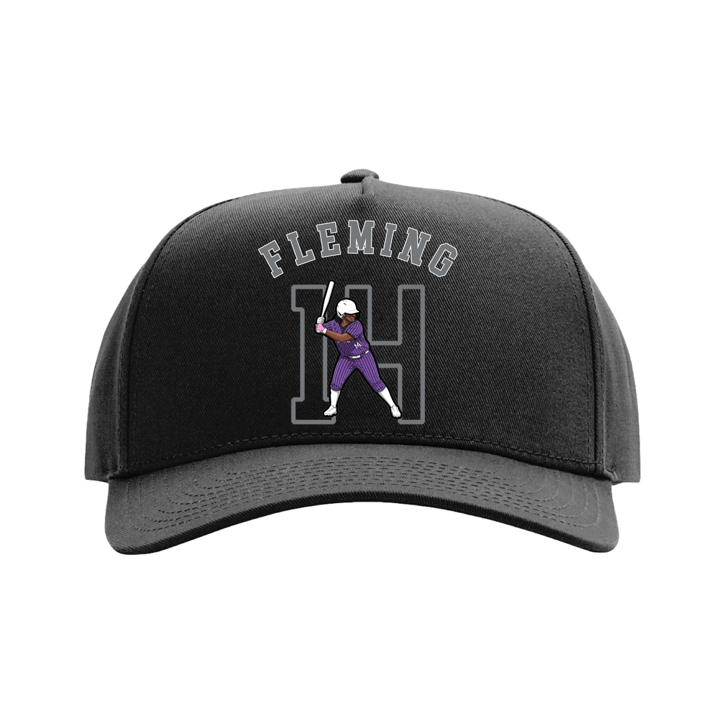 Full Fabric Five-Panel Champ Cap — Shirsey Arch in Black