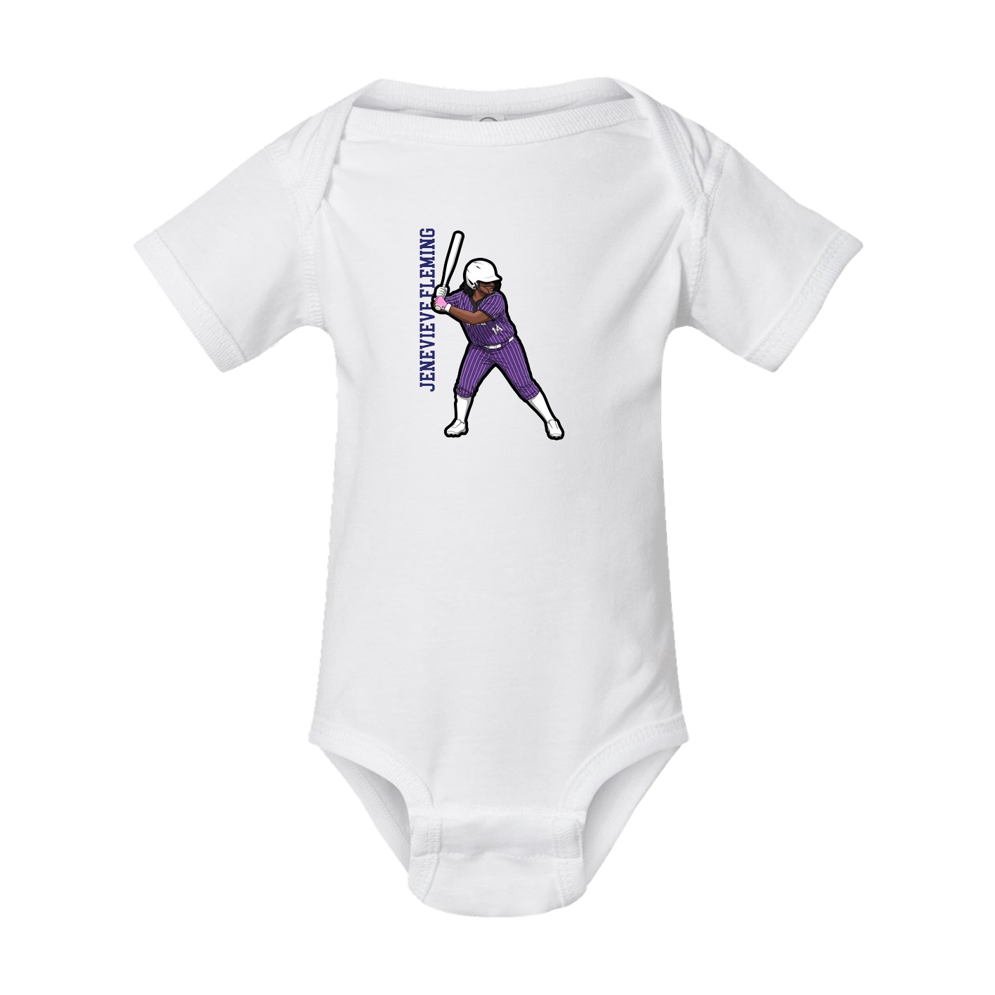 Baby Onesie — Name Vertical in White