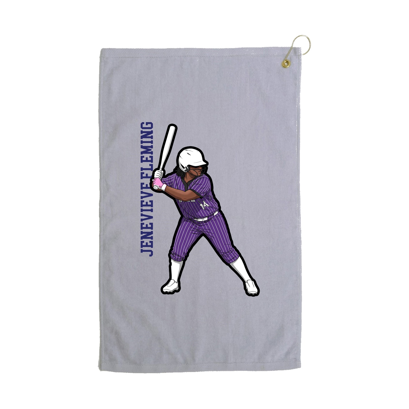 Golf Towel — Name Vertical in Grey