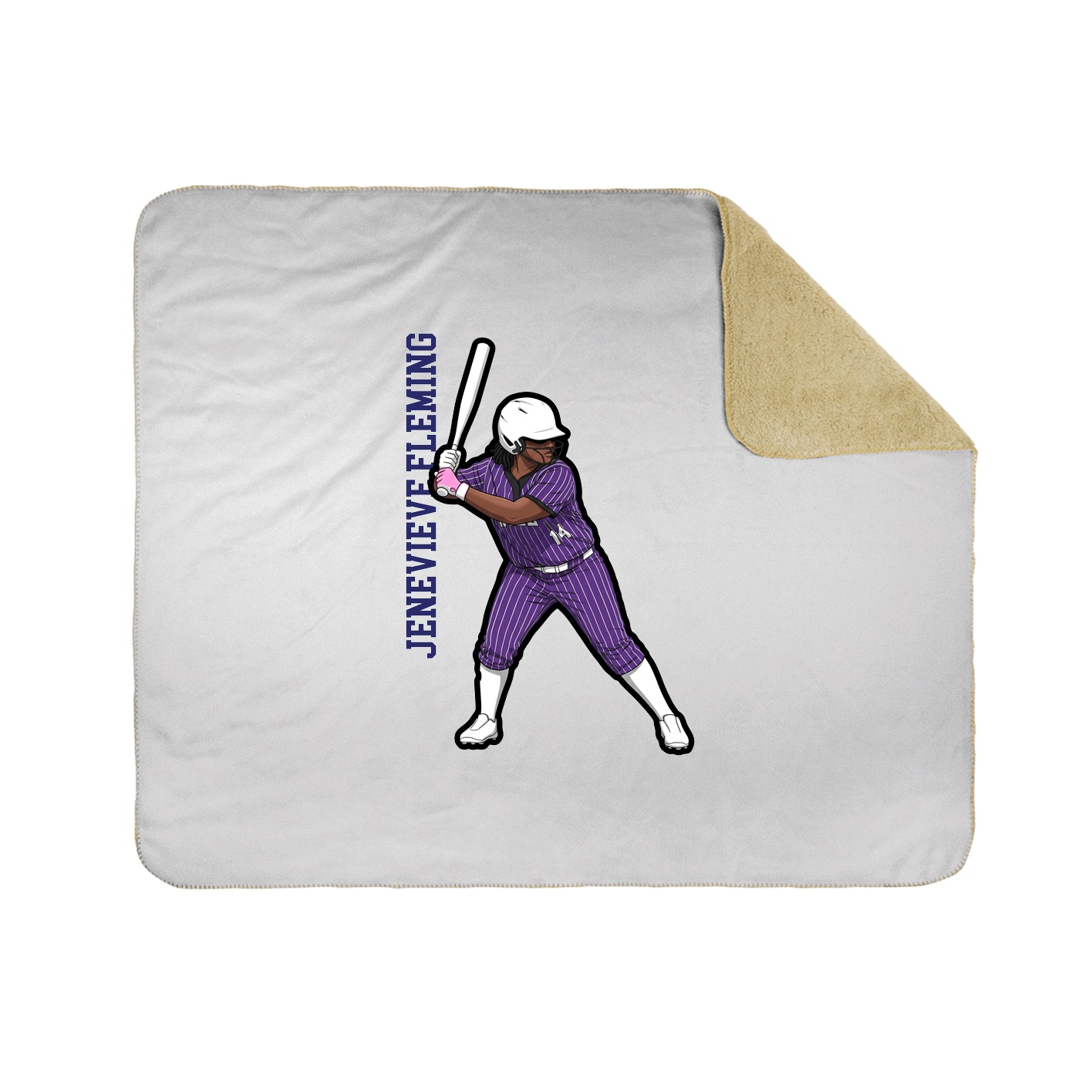 Throw Blanket — Name Vertical in White