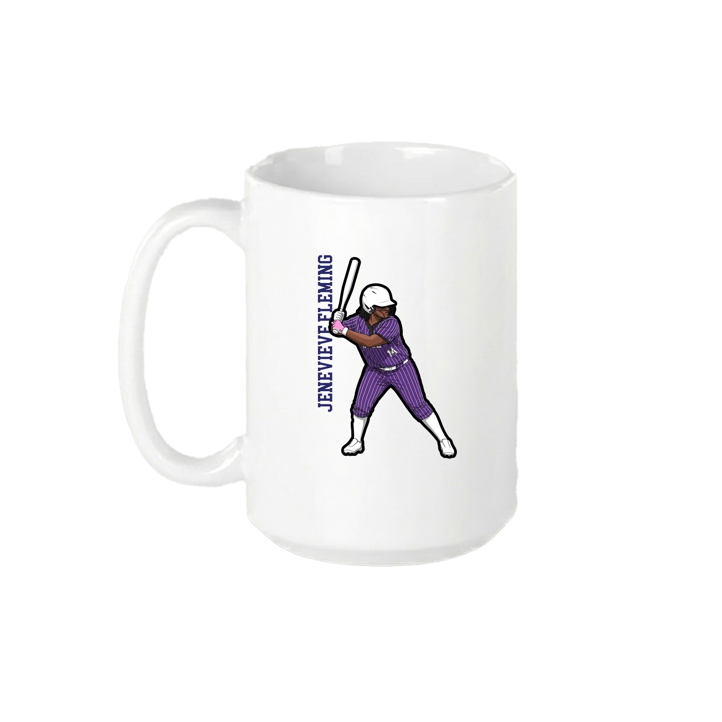 15oz Coffee Mug — Name Vertical in White