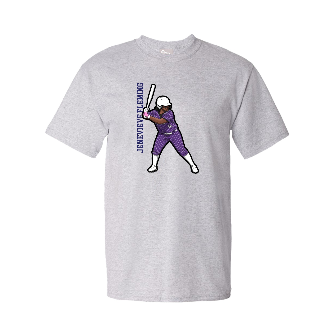 Tee — Name Vertical in Grey