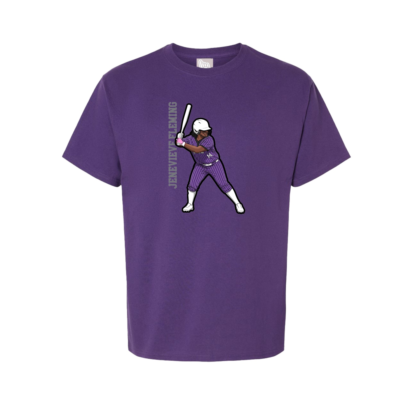 Youth Tee — Name Vertical in Purple