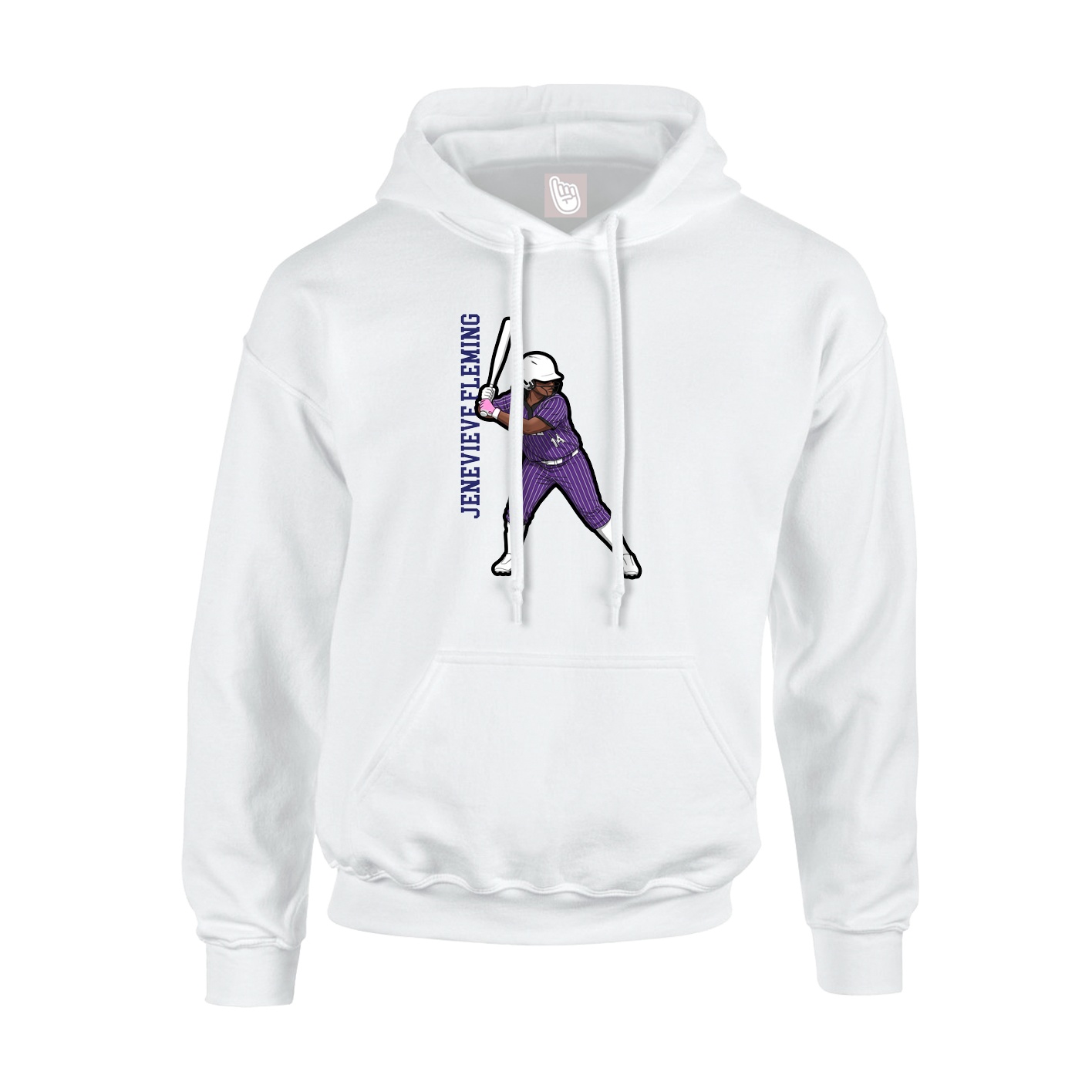 Hoodie — Name Vertical in White