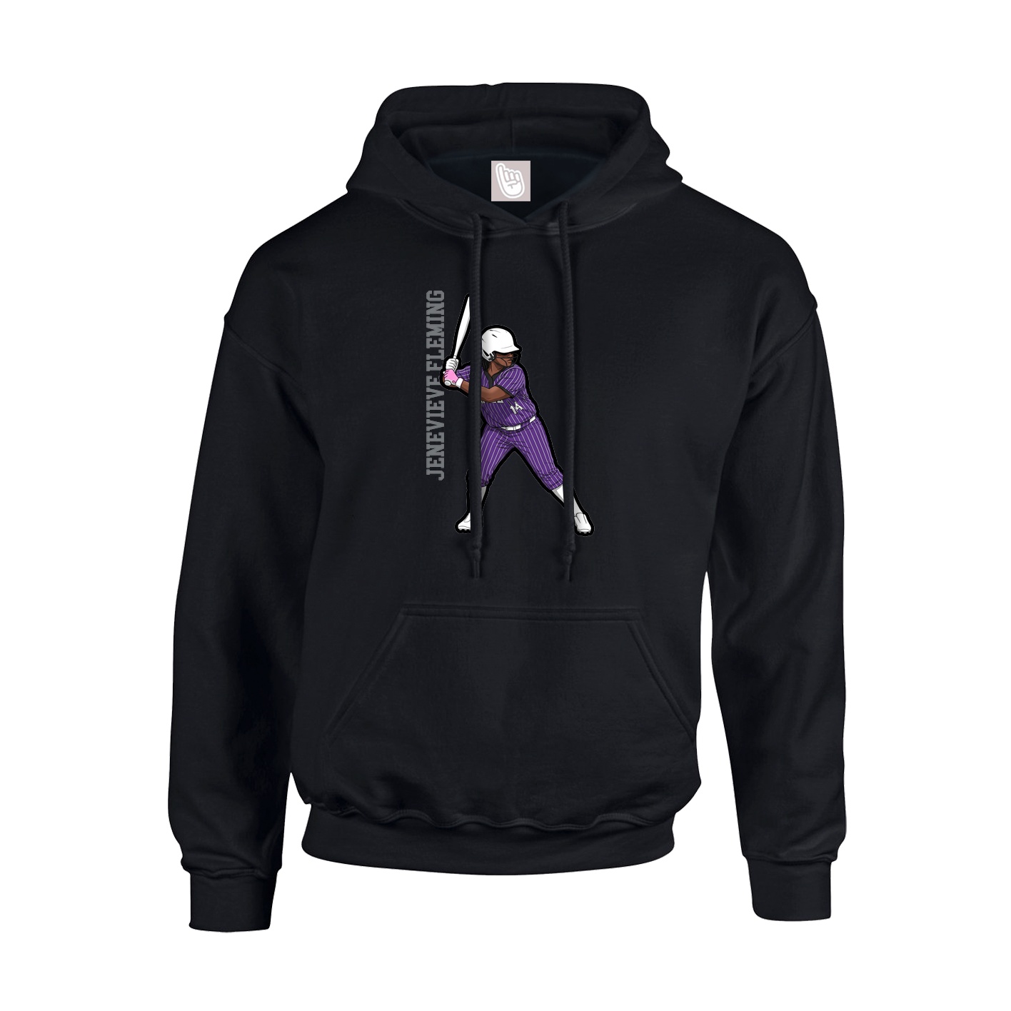 Youth Hoodie — Name Vertical in Black