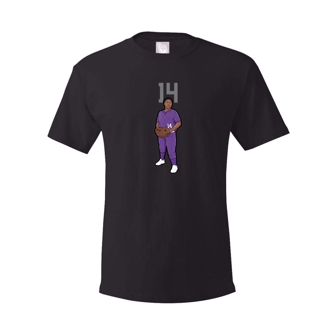 Youth Tee — Number Top in Black