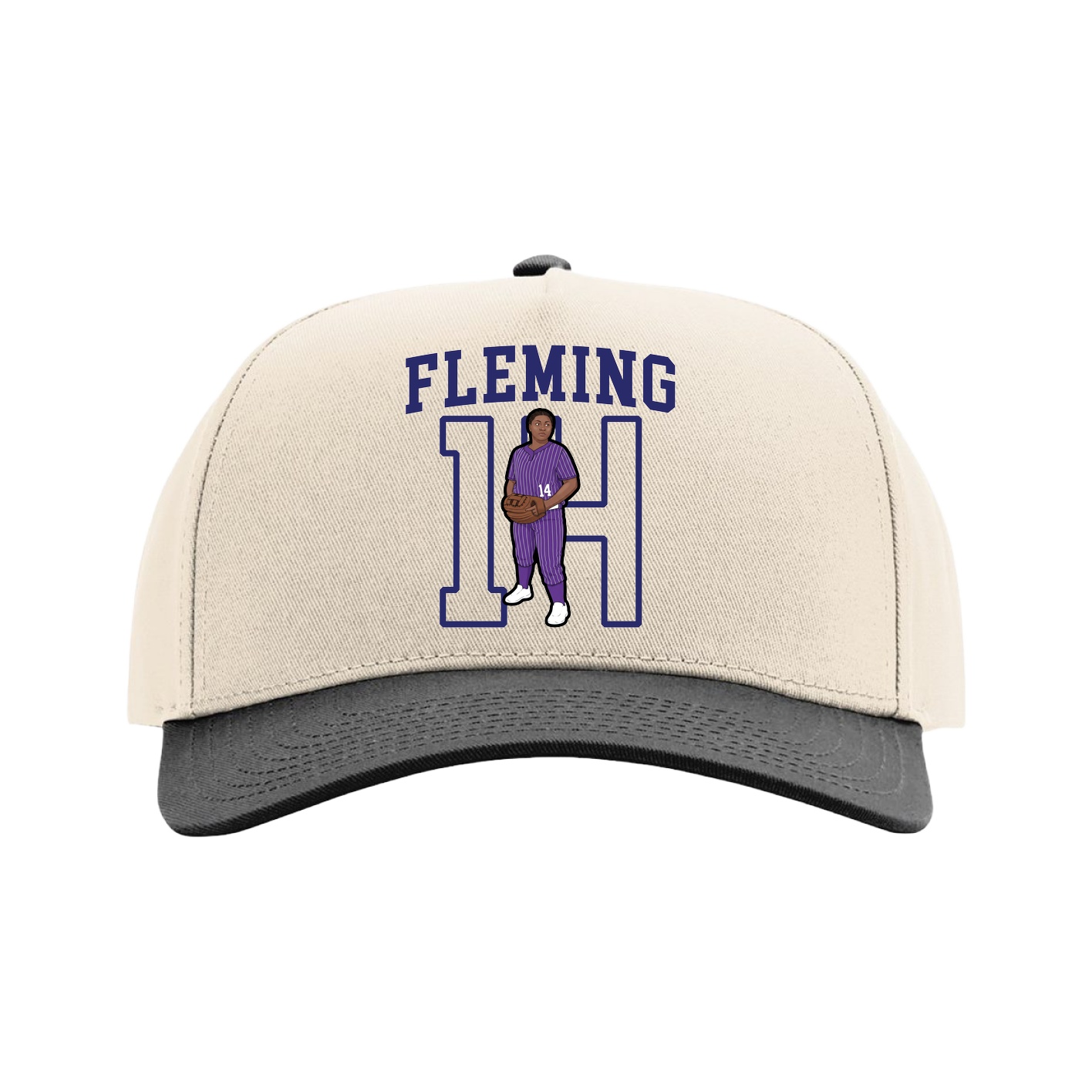 Full Fabric Five-Panel Champ Cap — Shirsey in Cream/Black