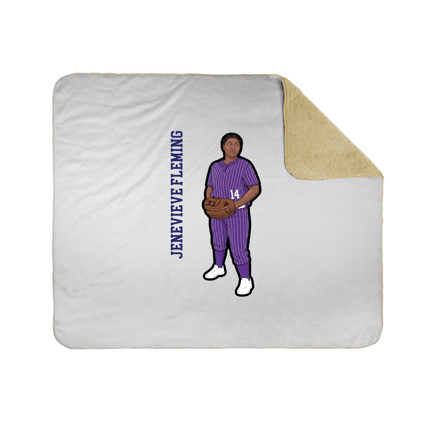 Throw Blanket — Name Vertical in White