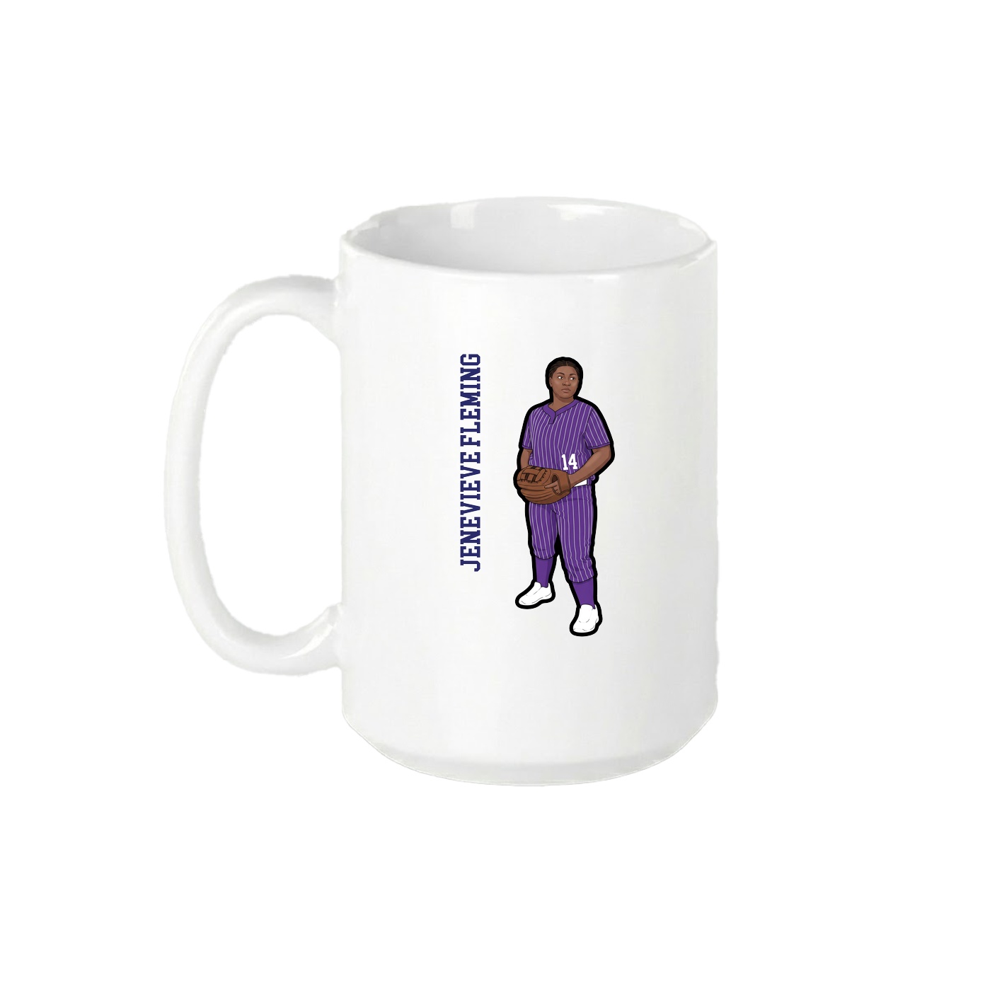 15oz Coffee Mug — Name Vertical in White