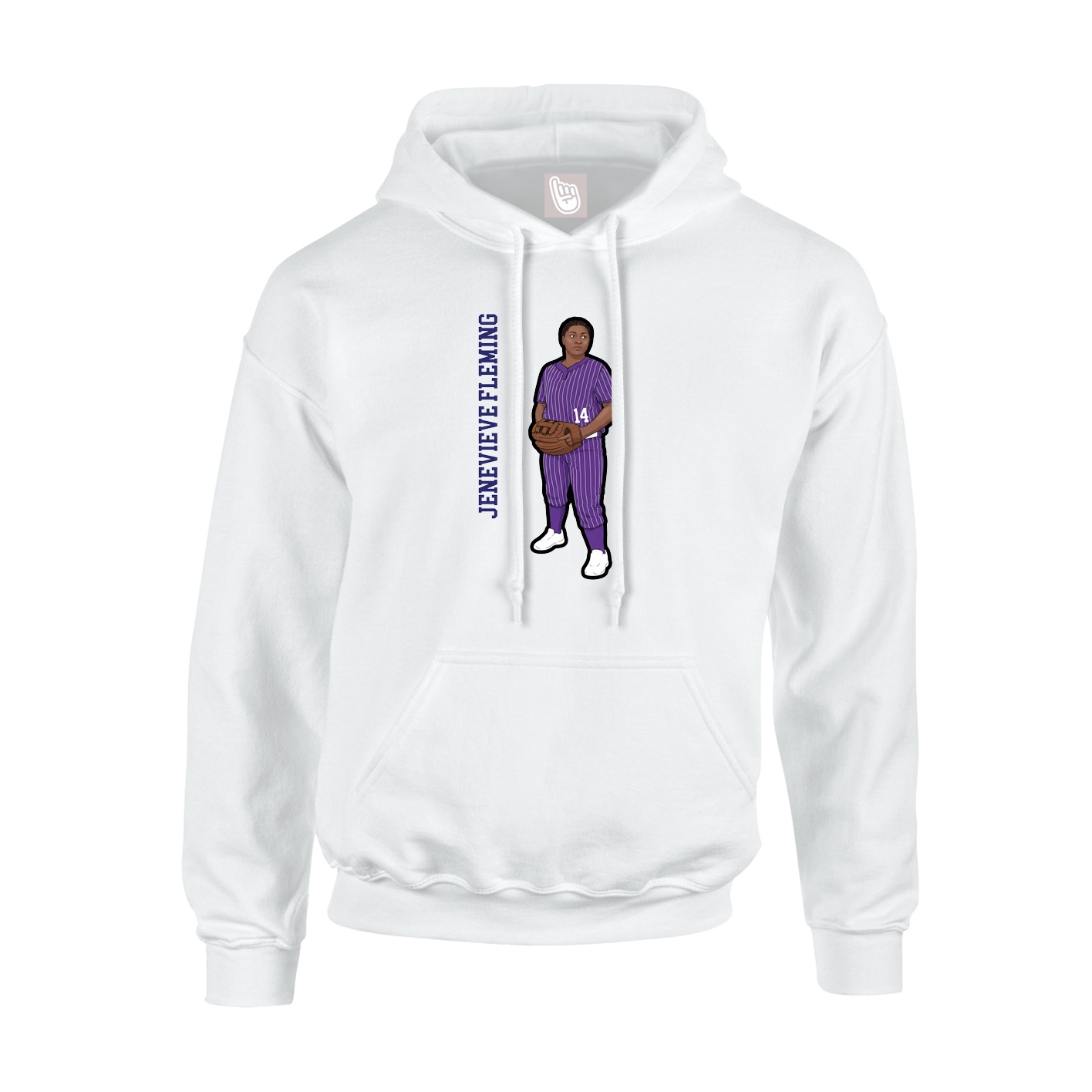 Hoodie — Name Vertical in White