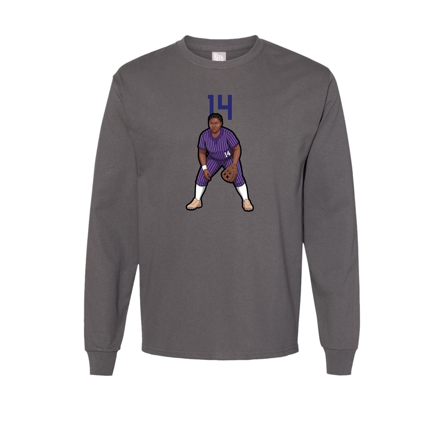 Long Sleeve Tee — Number Top in Grey