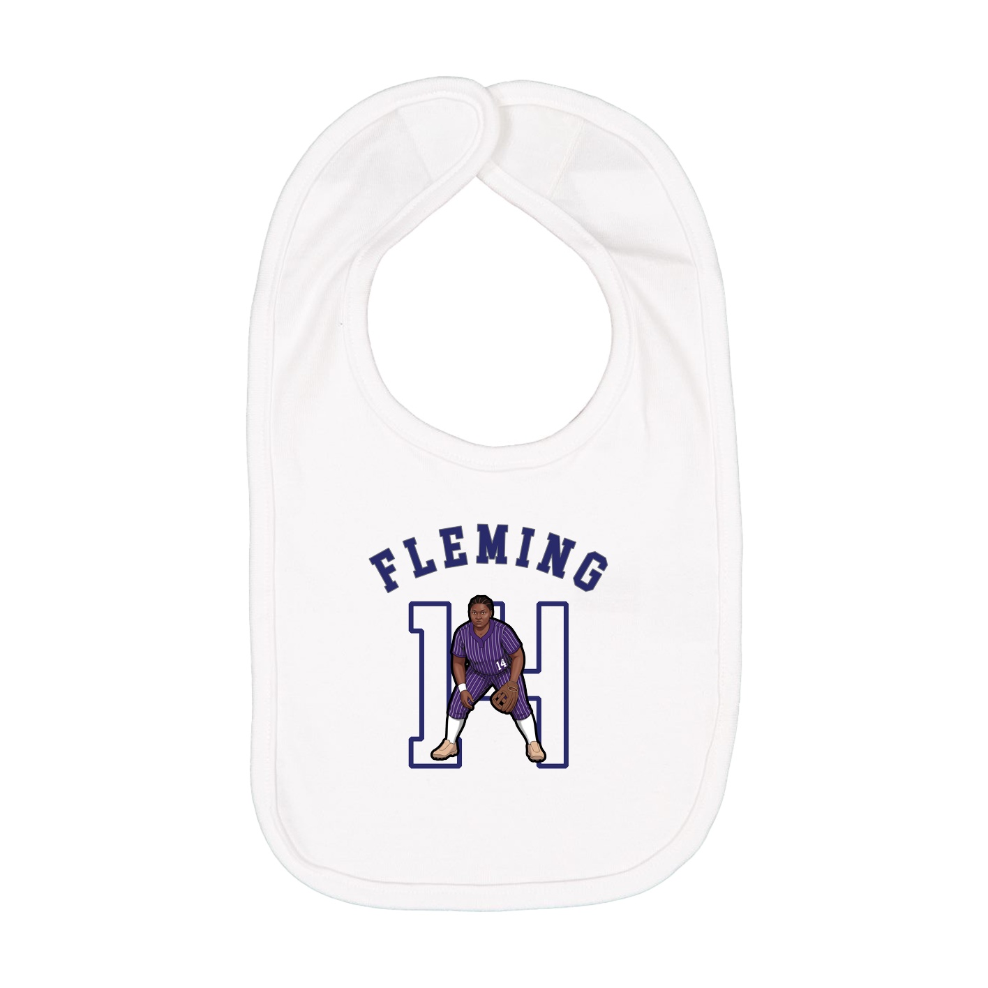 Infant Bib — Shirsey Arch in White