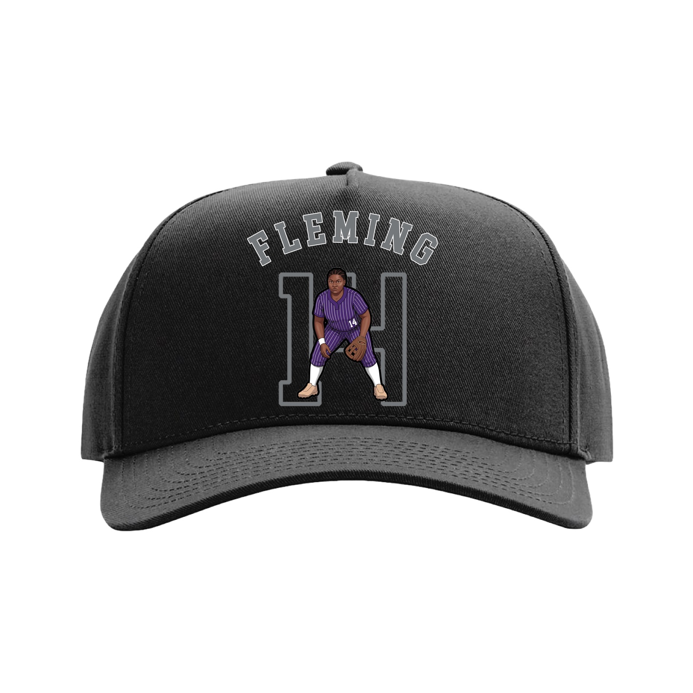 Full Fabric Five-Panel Champ Cap — Shirsey Arch in Black