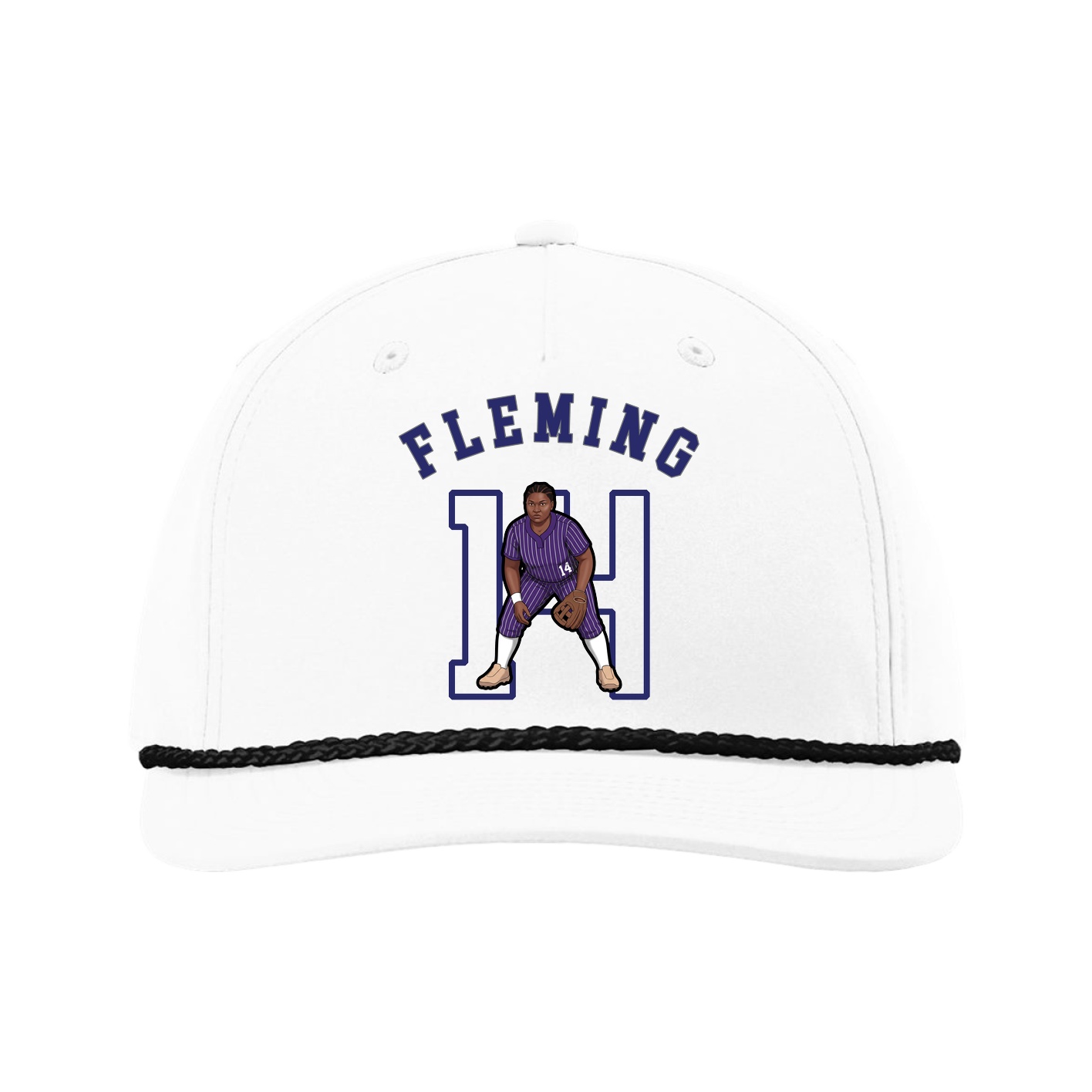 Five-Panel Classic Rope Cap — Shirsey Arch in White
