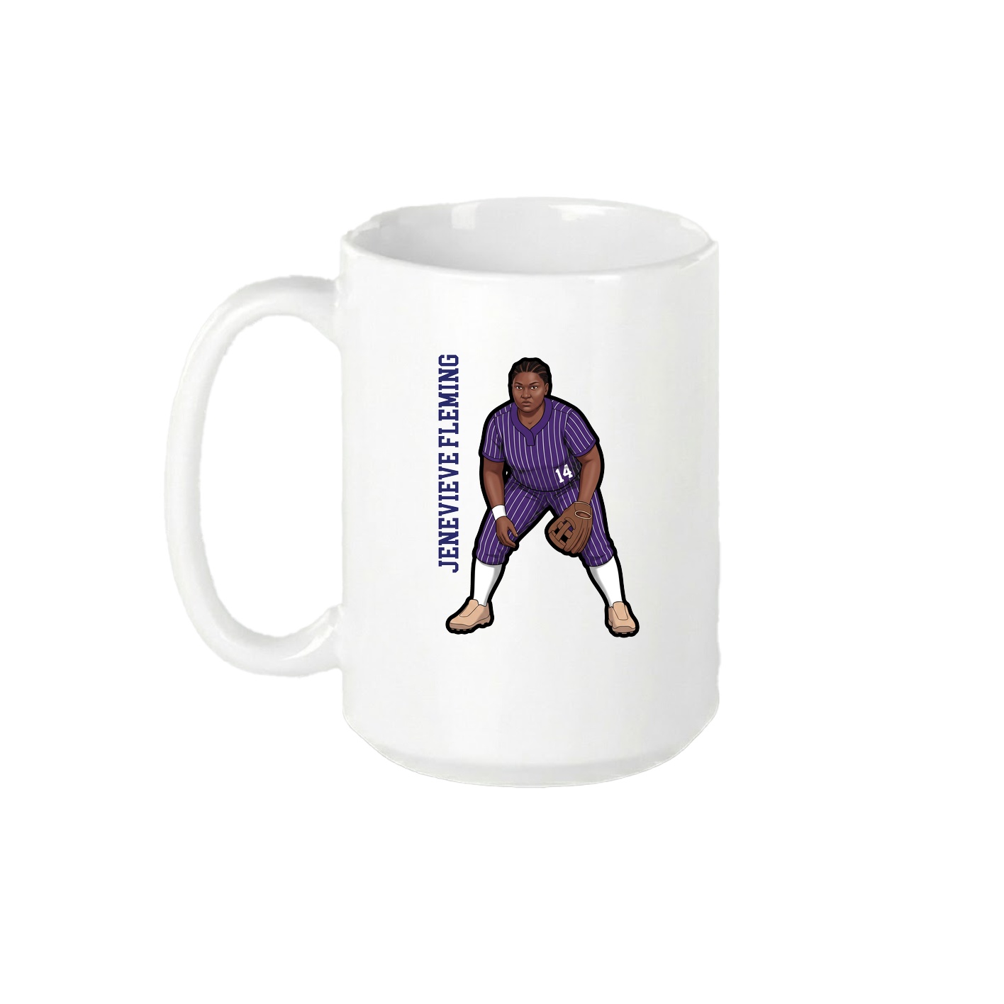 15oz Coffee Mug — Name Vertical in White