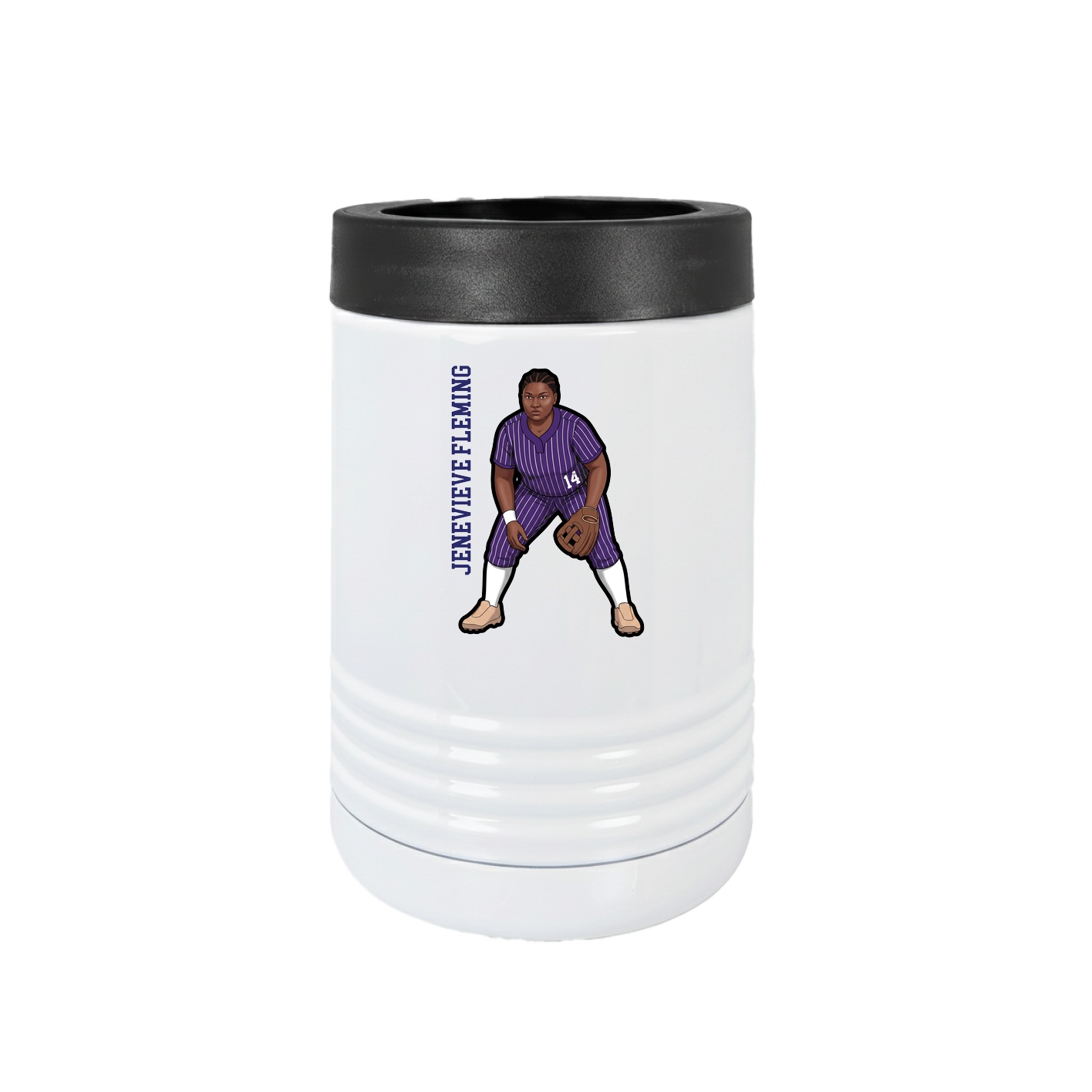 Beverage Holder — Name Vertical in White