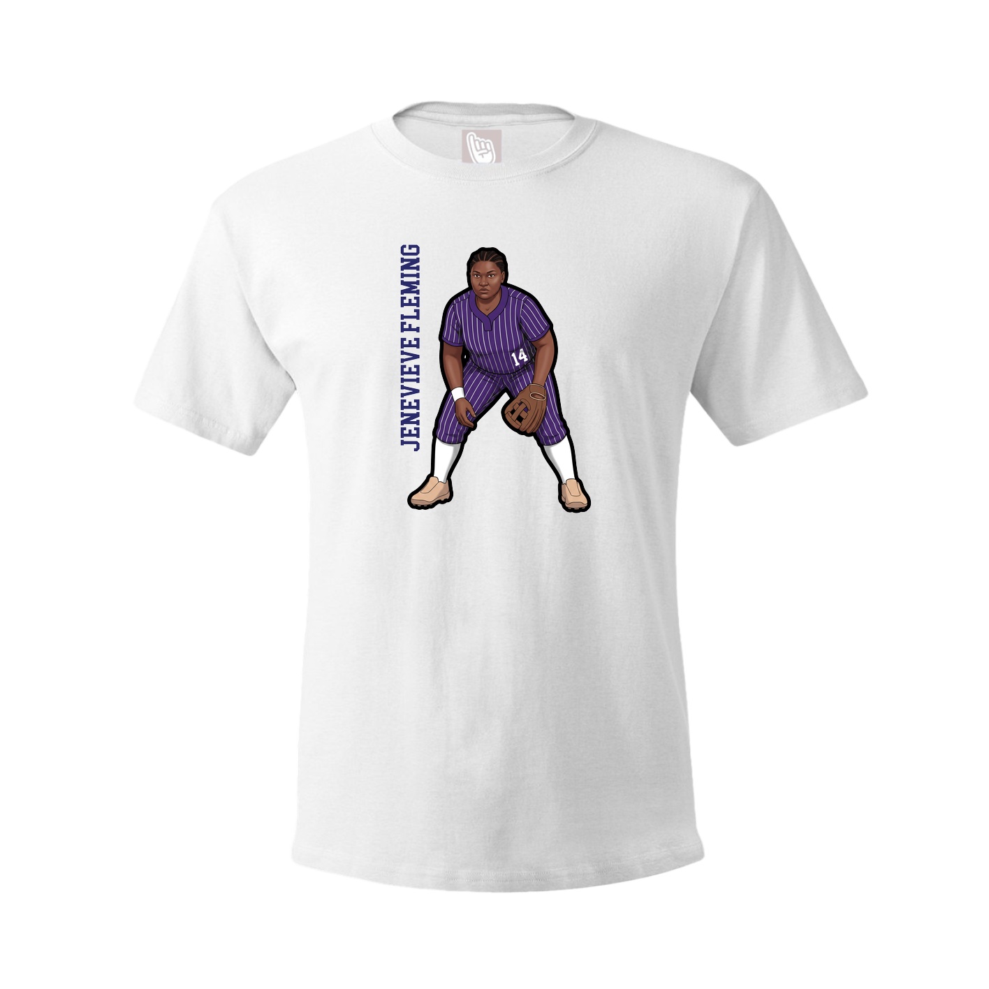 Tee — Name Vertical in White