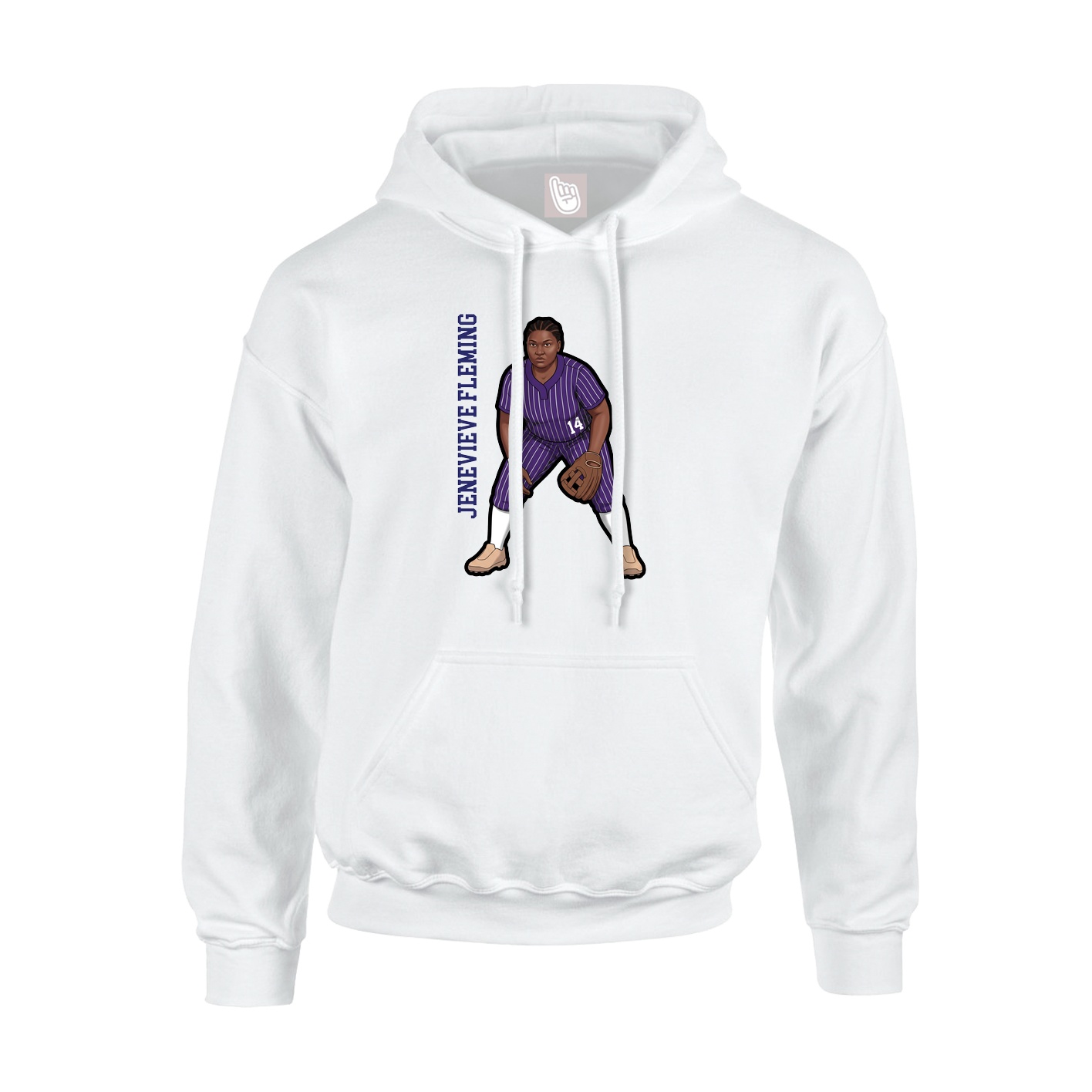 Youth Hoodie — Name Vertical in White