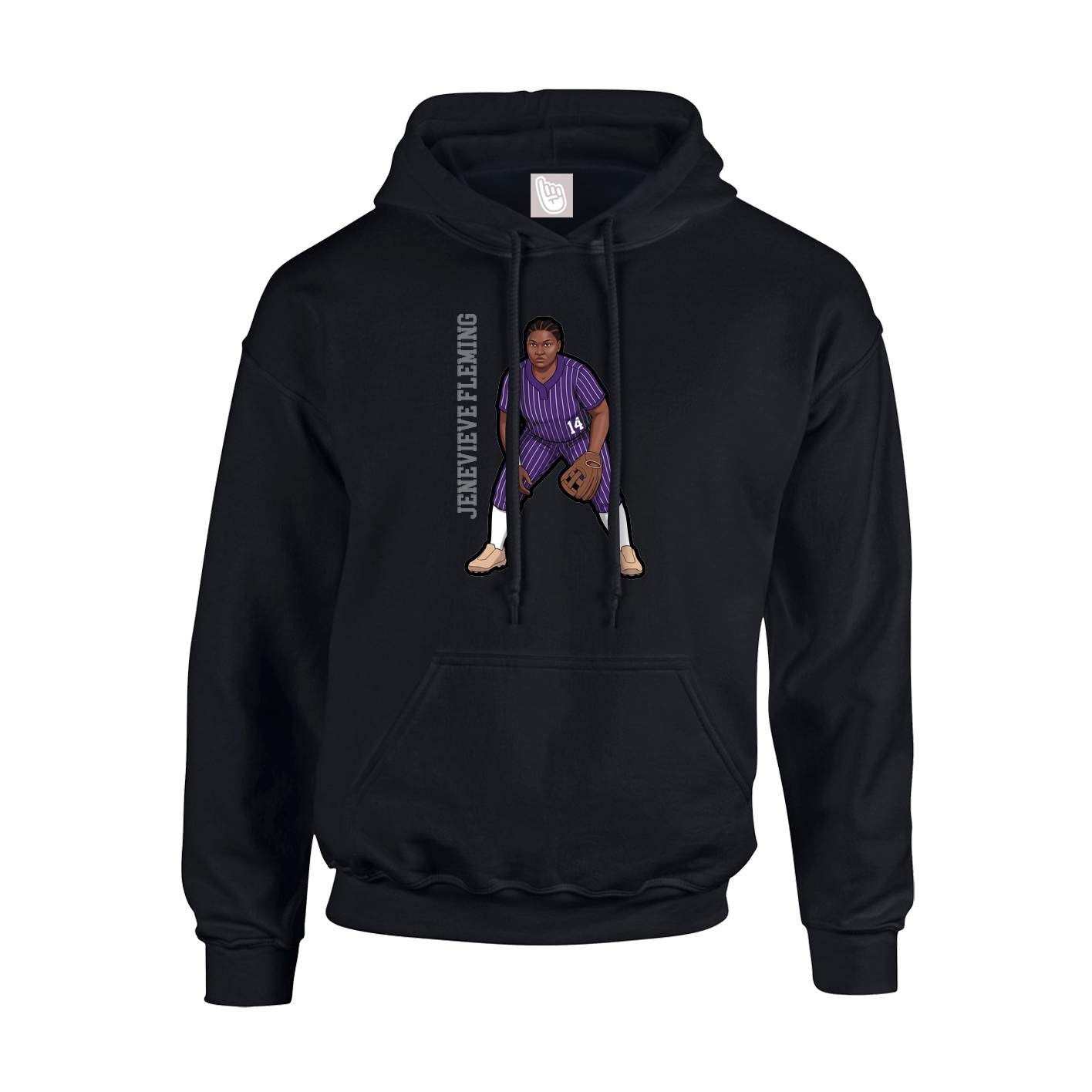 Youth Hoodie — Name Vertical in Black