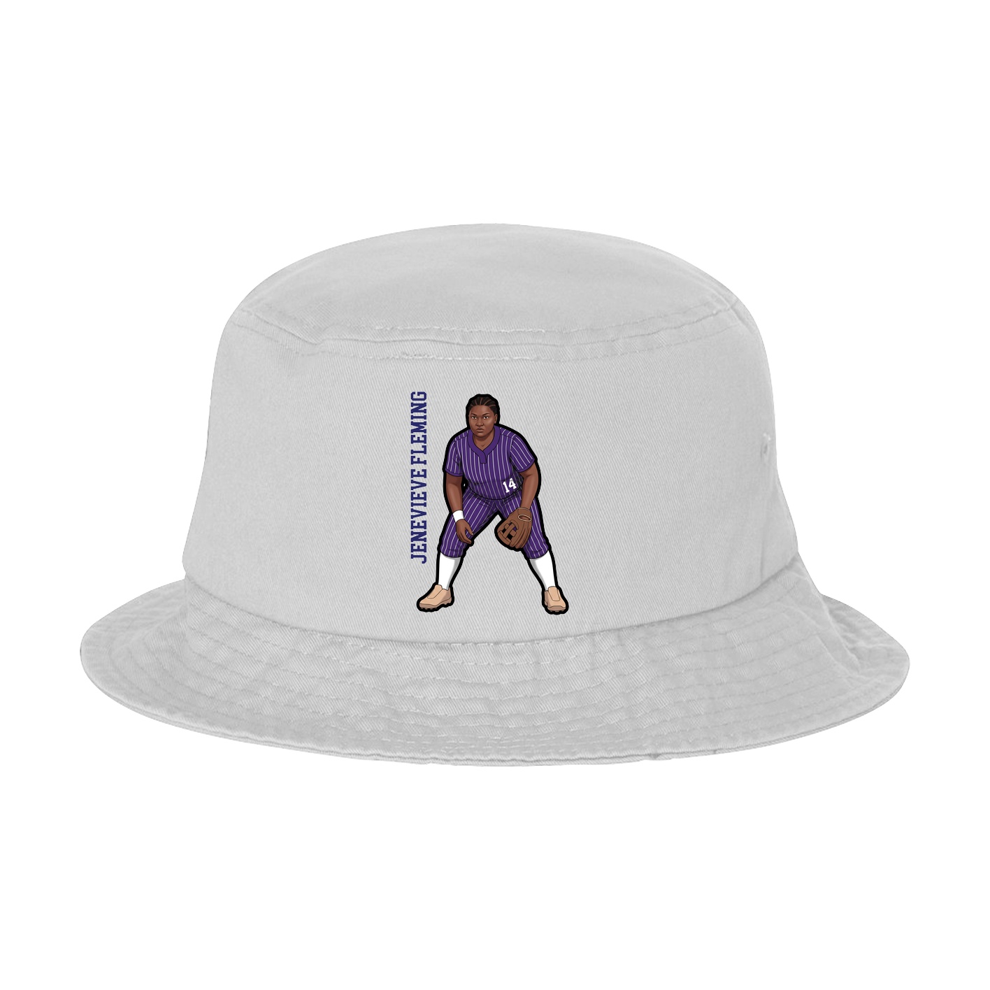 Bucket Cap — Name Vertical in White