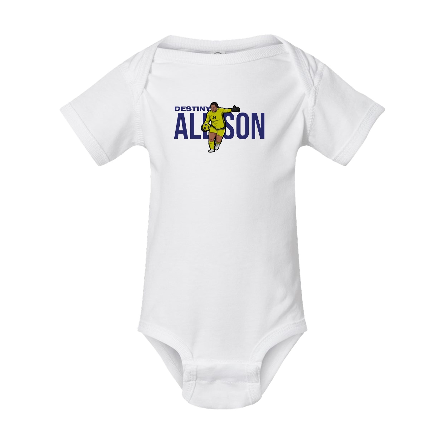 Baby Onesie — Player Name in White