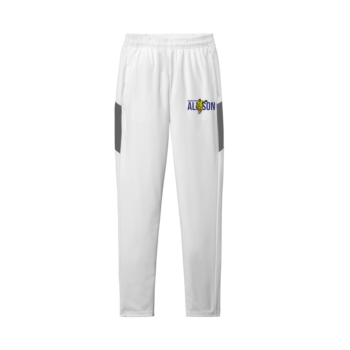 Team Travel Pant — Player Name in White/Grey