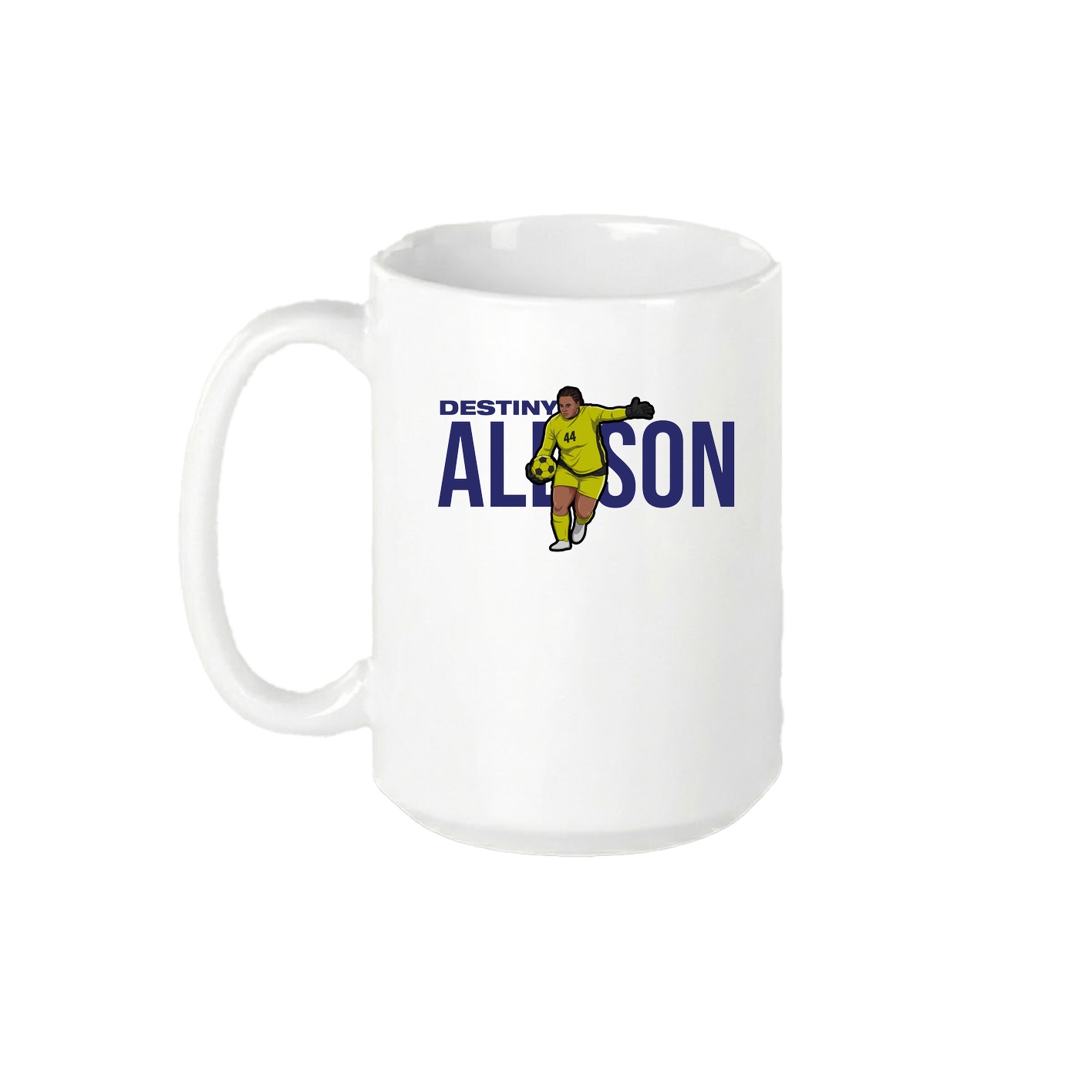 15oz Coffee Mug — Player Name in White