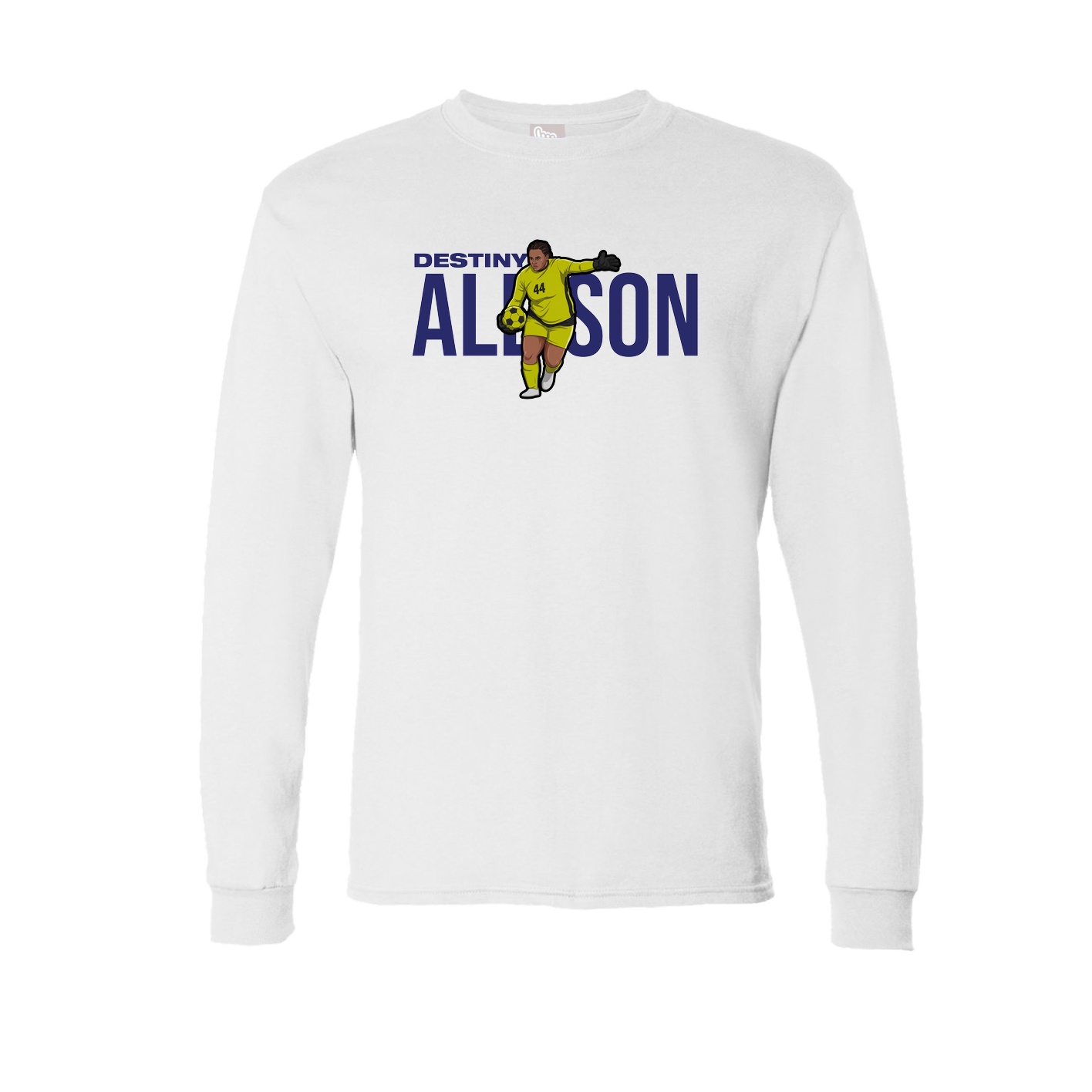 Long Sleeve Tee — Player Name in White
