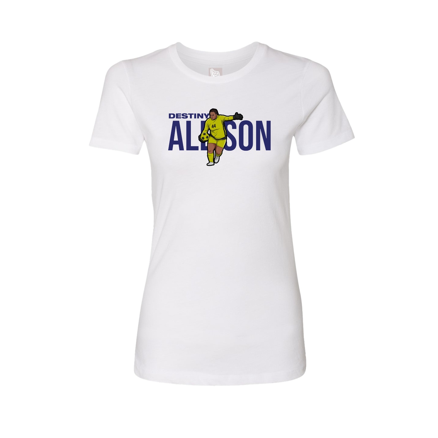 Fitted Women's Tee — Player Name in White