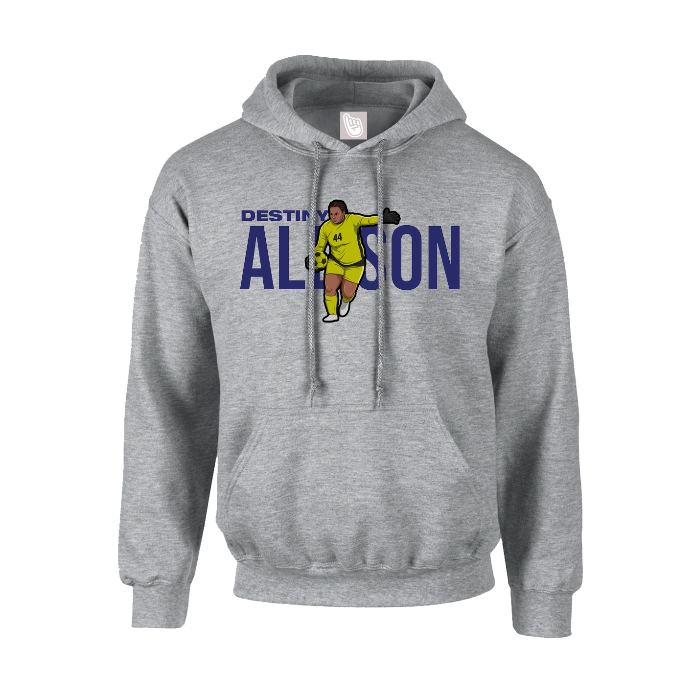 Hoodie — Player Name in Grey