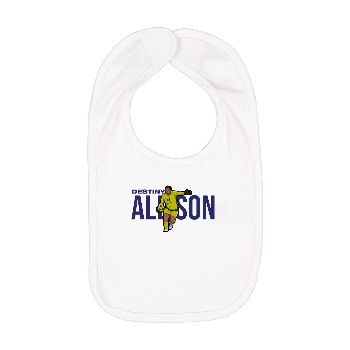 Infant Bib — Player Name in White