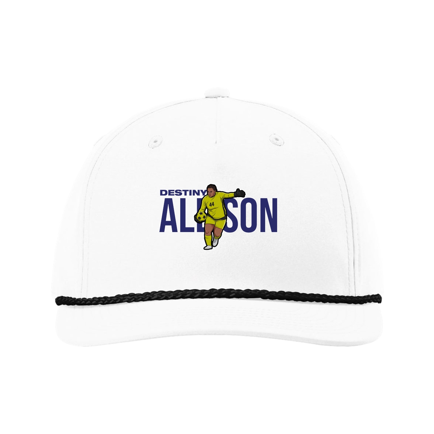 Five-Panel Classic Rope Cap — Player Name in White