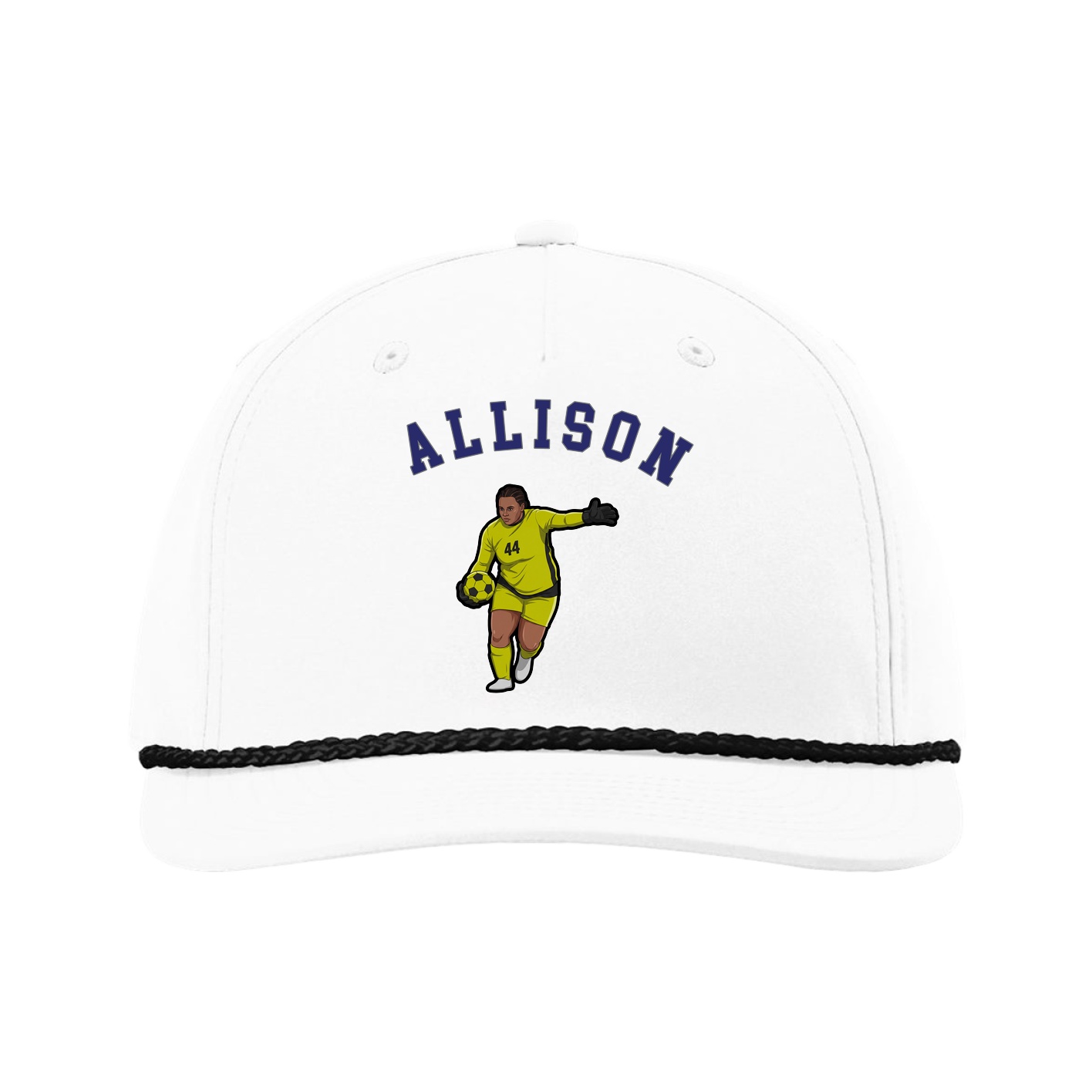 Five-Panel Classic Rope Cap — Shirsey Arch in White
