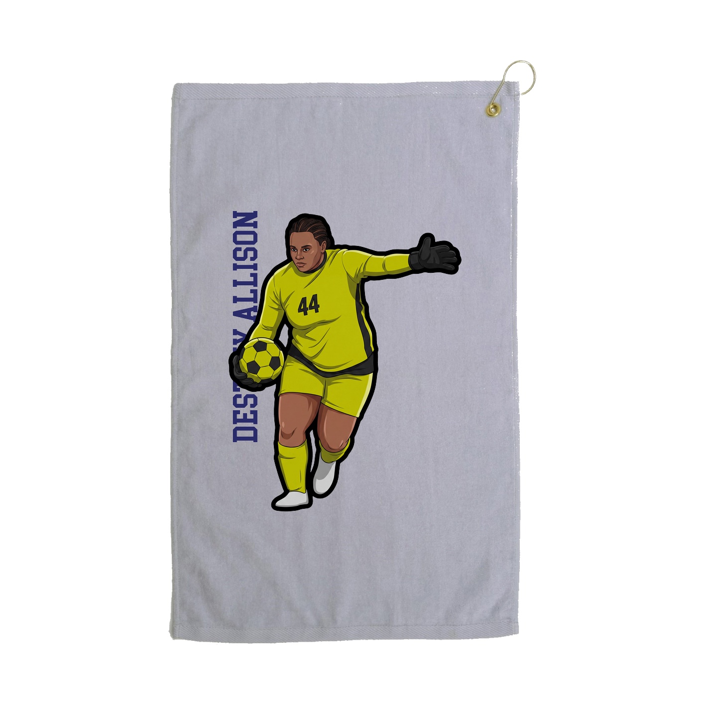 Golf Towel — Name Vertical in Grey