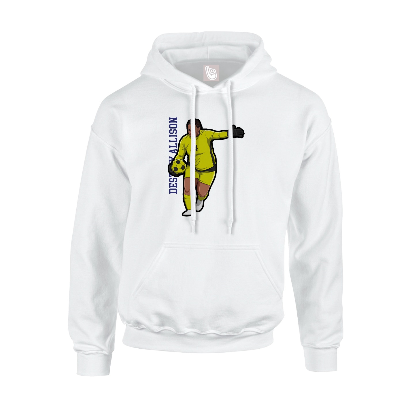 Youth Hoodie — Name Vertical in White